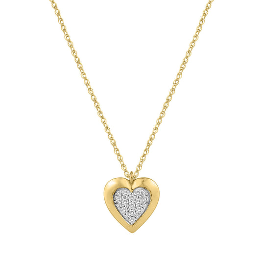 LADIES NECKLACE 0.13CT ROUND DIAMOND 10K YELLOW GOLD