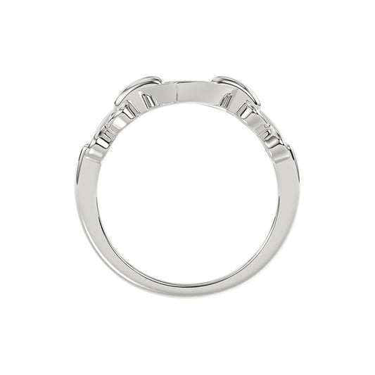 Ladies Sterling Silver 0.05Ct Round Diamond Heart Design Fashion Ring Stylish Ladies Jewelry Ring