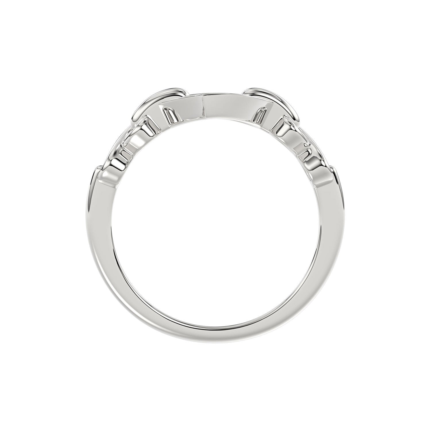Ladies Sterling Silver 0.05Ct Round Diamond Heart Design Fashion Ring Stylish Ladies Jewelry Ring