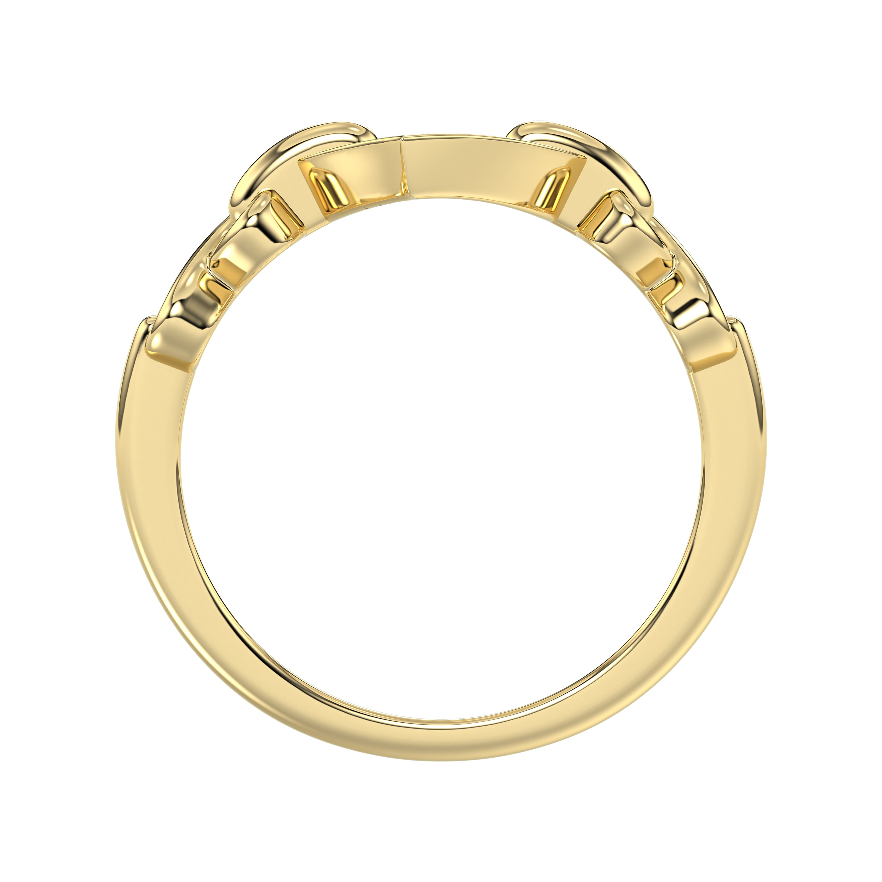Elegant 10K Yellow Gold 0.05Ct Ladies Ring With Heart Shape Design And Sparkling Round Diamonds. A Charming And Meaningful Gift Jewelry Piece For Her.