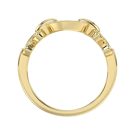Elegant 10K Yellow Gold 0.05Ct Ladies Ring With Heart Shape Design And Sparkling Round Diamonds. A Charming And Meaningful Gift Jewelry Piece For Her.