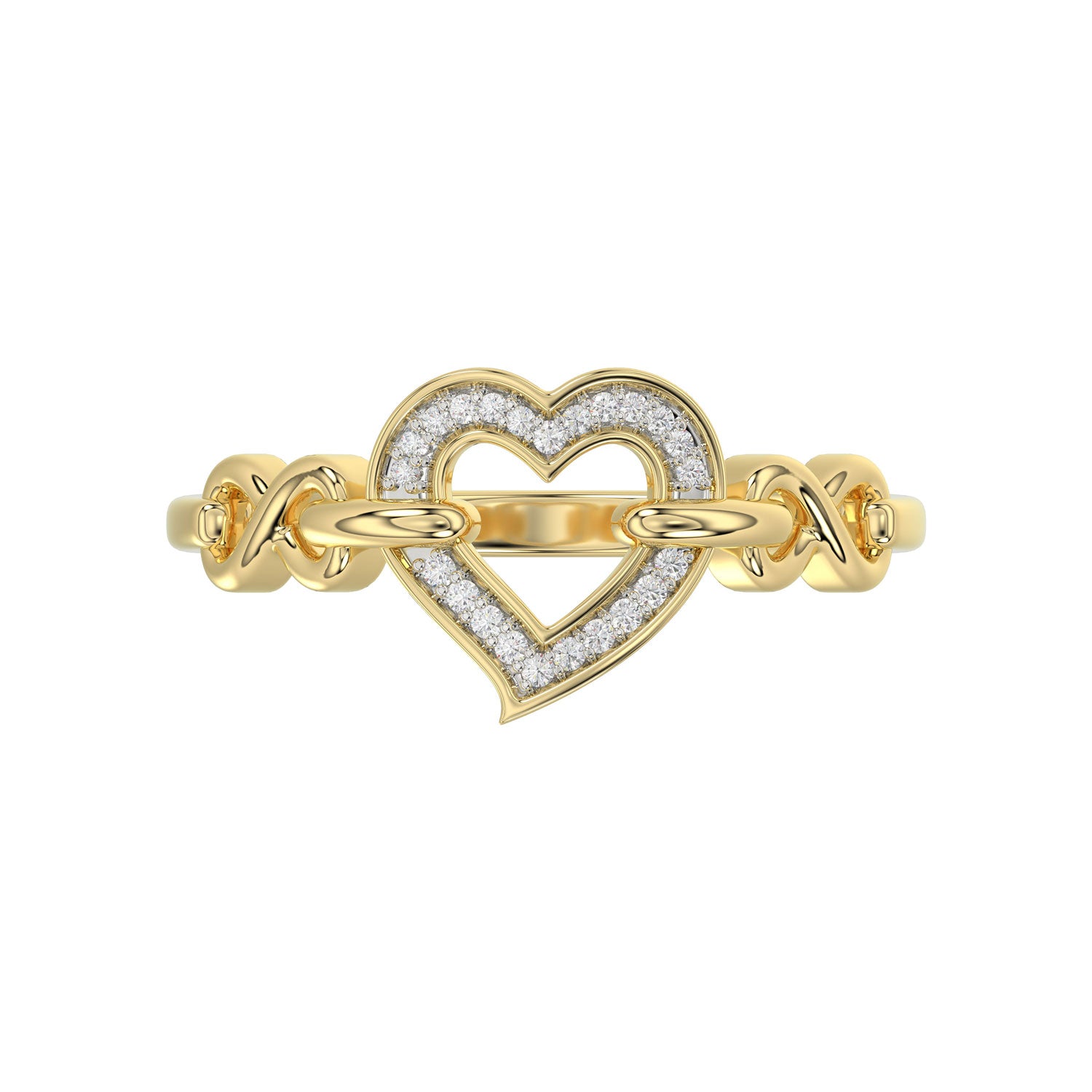 LADIES RING 0.05CT ROUND DIAMOND 10K YELLOW GOLD