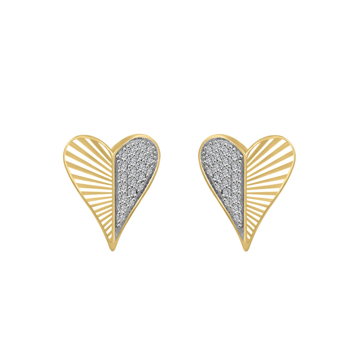 LADIES EARRINGS 0.13CT ROUND DIAMOND 10K YELLOW GOLD