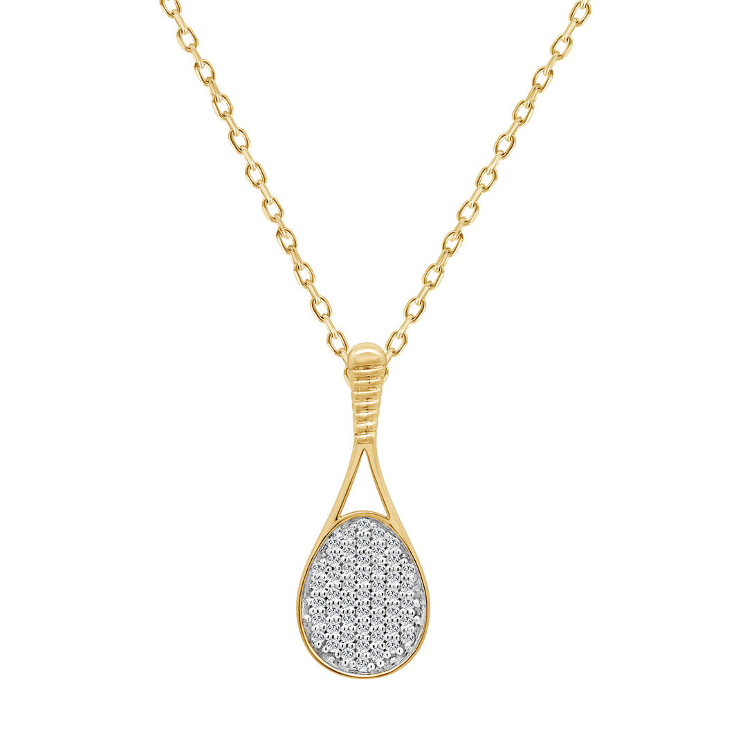 LADIES PENDANT WITH CHAIN 0.20CT ROUND DIAMOND 10K YELLOW GOLD