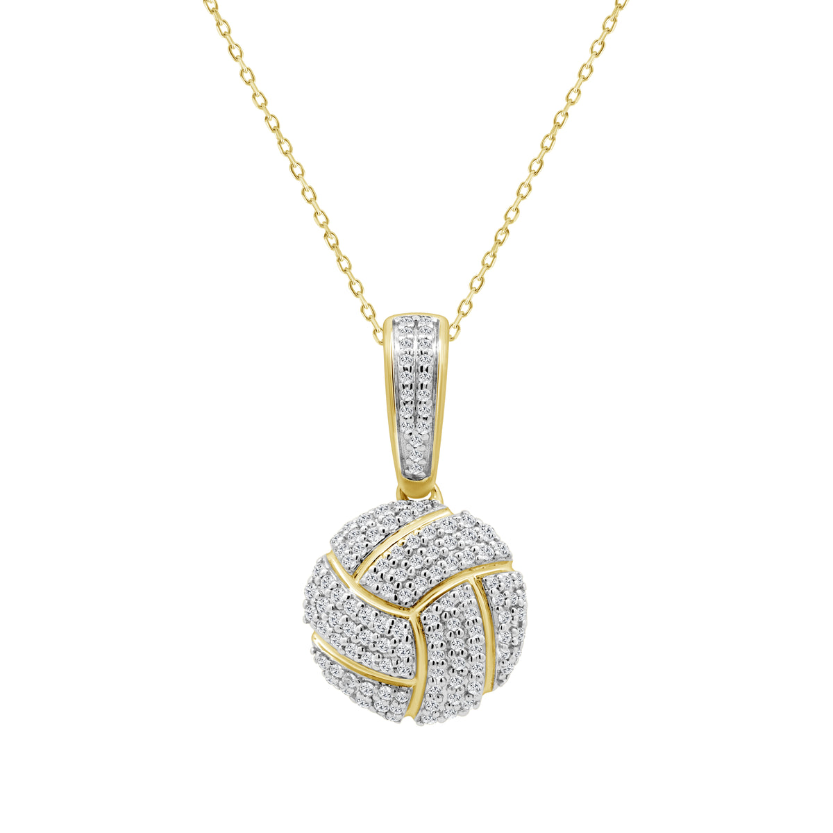 LADIES PENDANT WITH CHAIN 0.33CT ROUND DIAMOND 10K YELLOW GOLD