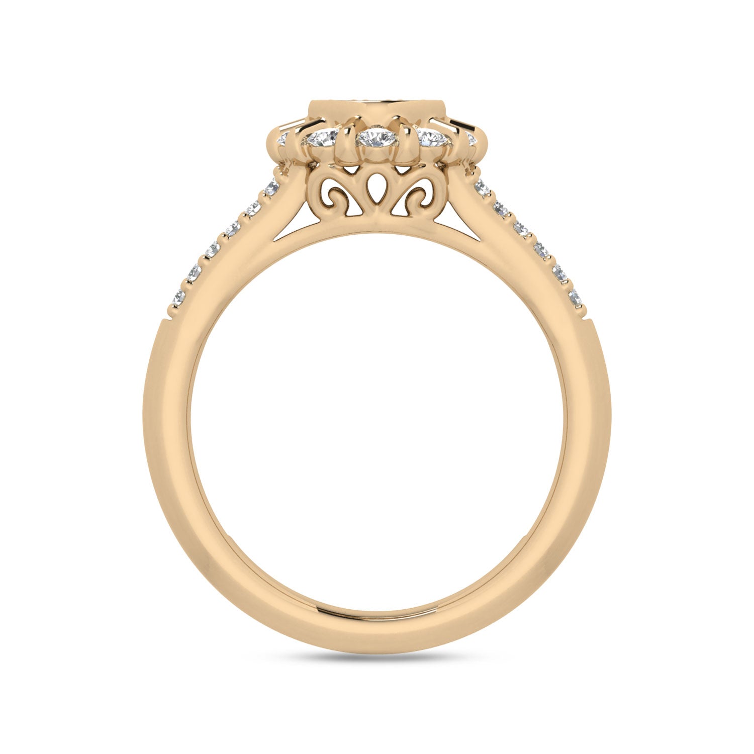 LADIES RING 0.50CT ROUND DIAMOND 10K YELLOW GOLD