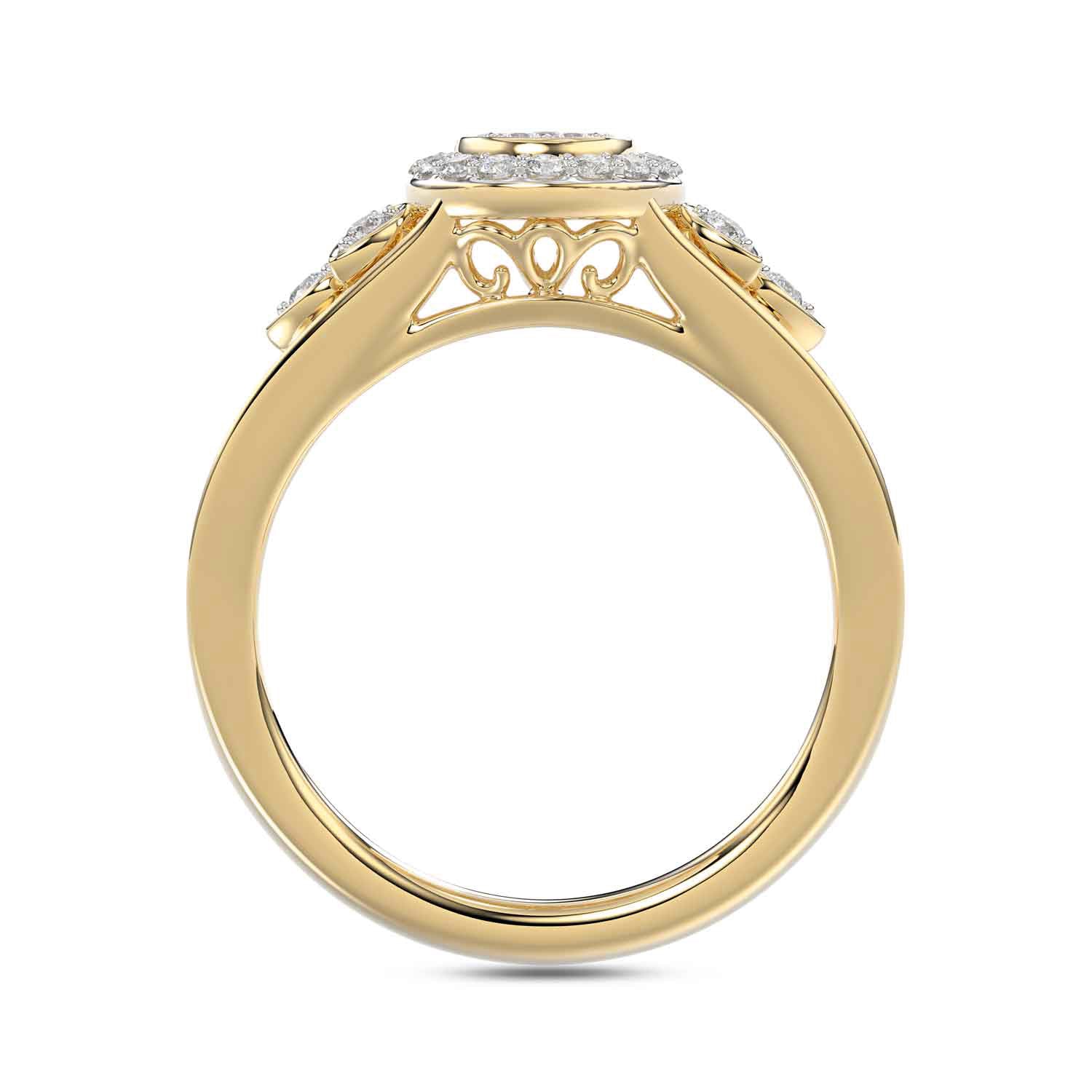 LADIES RING 0.33CT ROUND DIAMOND 10K YELLOW GOLD