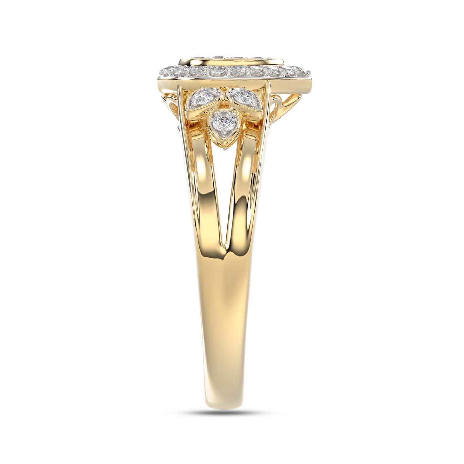 LADIES RING 0.33CT ROUND DIAMOND 10K YELLOW GOLD