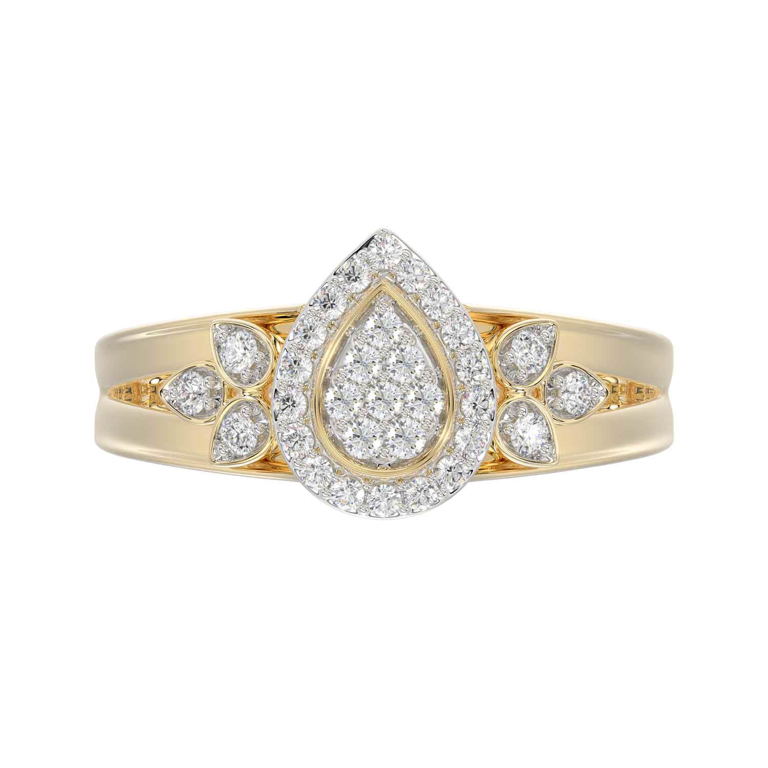 LADIES RING 0.33CT ROUND DIAMOND 10K YELLOW GOLD