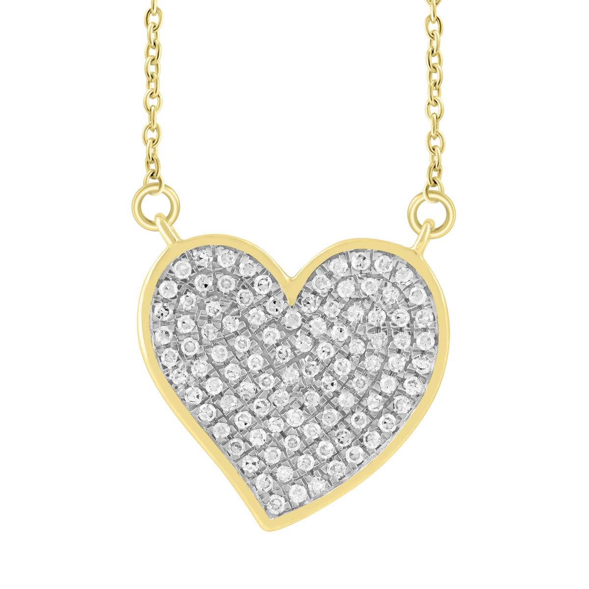 LADIES NECKLACE 0.20CT ROUND DIAMOND 10K YELLOW GOLD