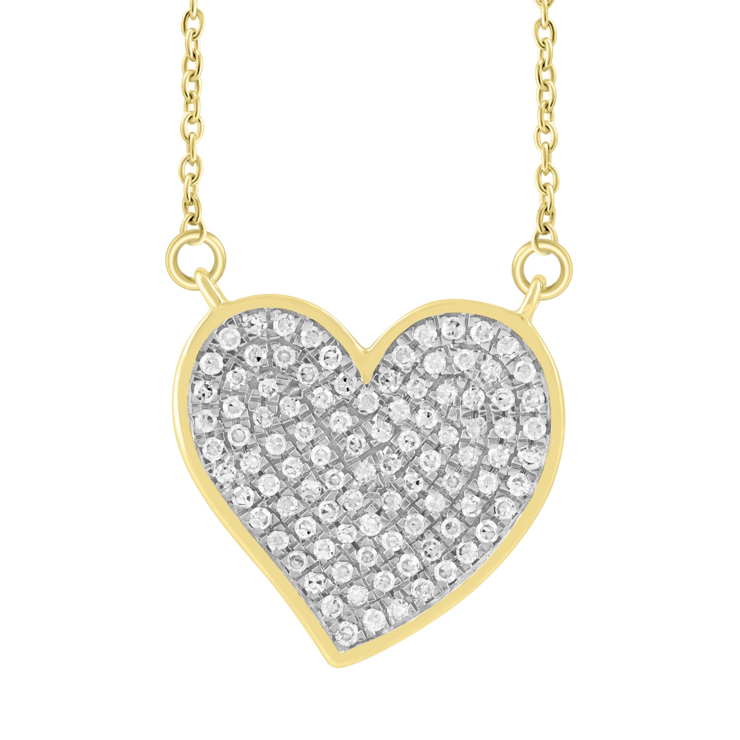 LADIES NECKLACE 0.20CT ROUND DIAMOND 10K YELLOW GOLD
