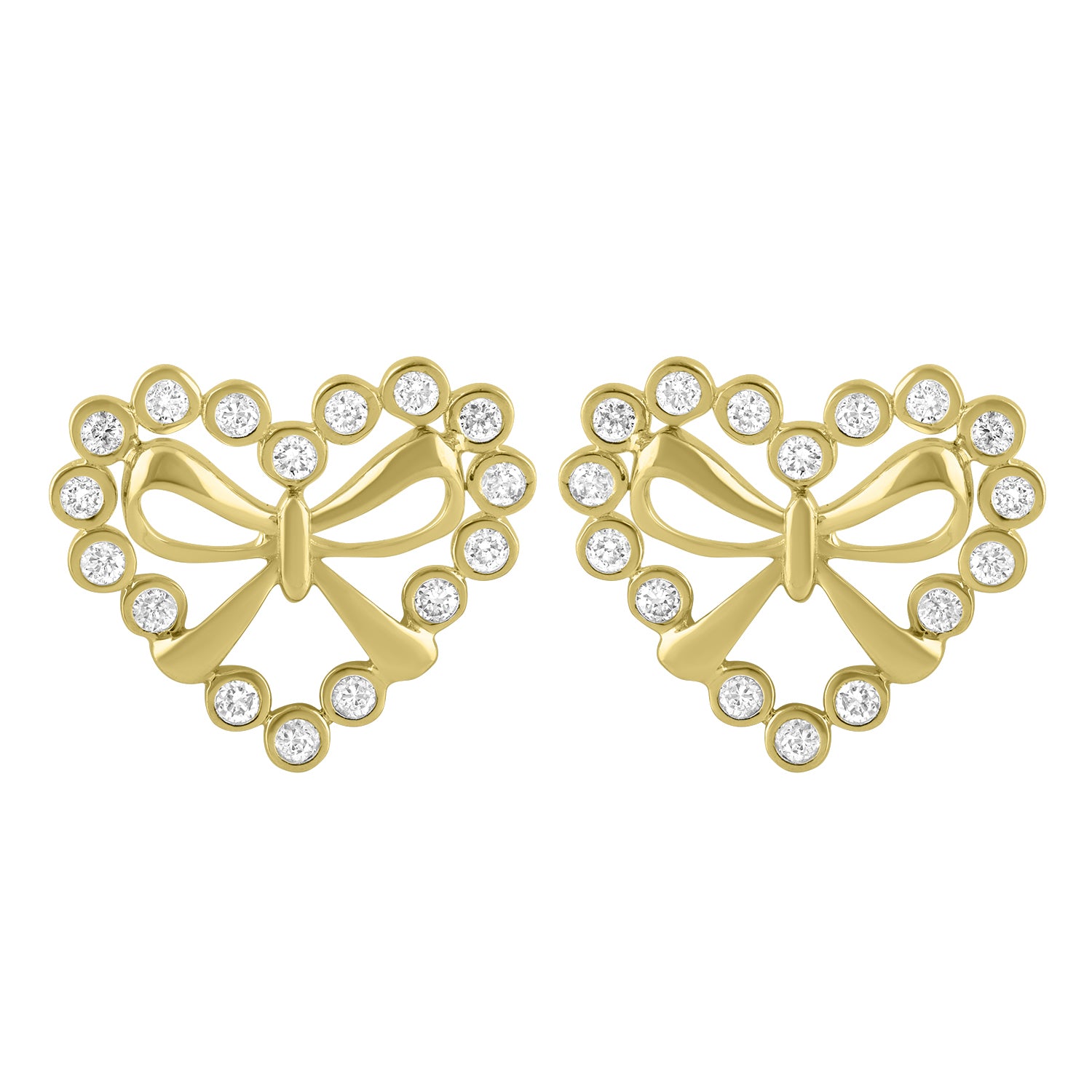 LADIES EARRINGS 0.25CT ROUND DIAMOND 10K YELLOW GOLD
