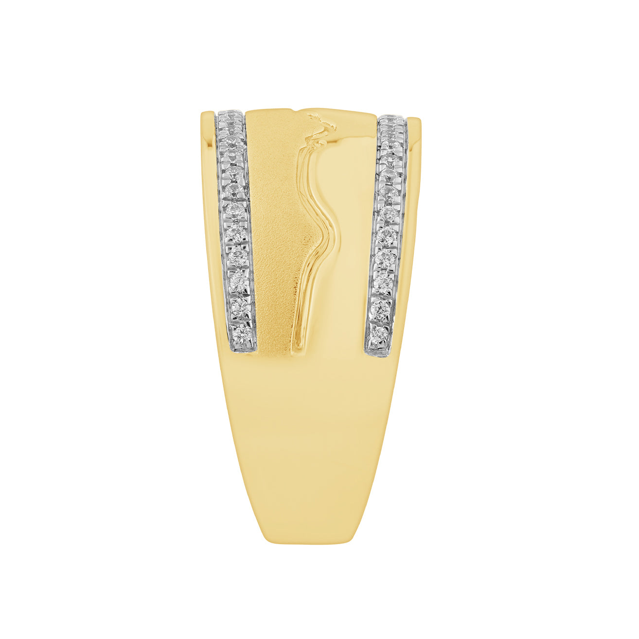 MEN'S RING 0.33CT ROUND DIAMOND 10K YELLOW GOLD