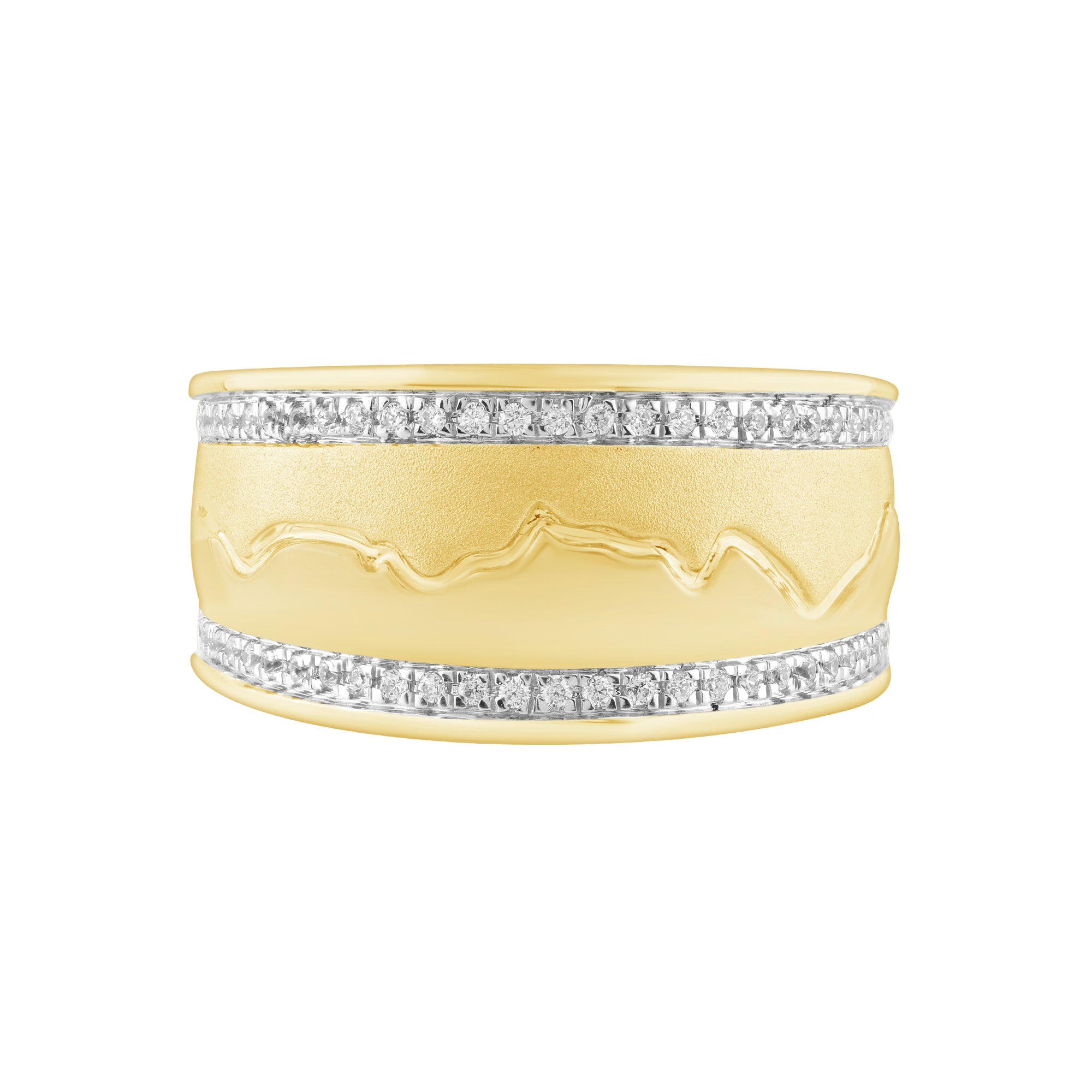 MEN'S RING 0.33CT ROUND DIAMOND 10K YELLOW GOLD