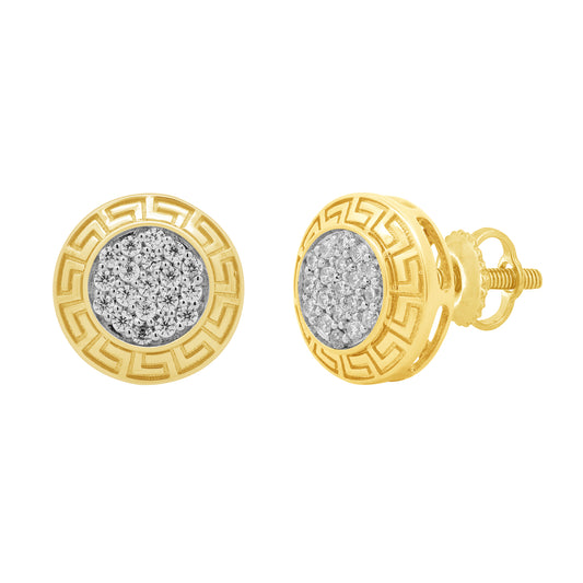 LADIES EARRINGS 0.25CT ROUND DIAMOND 10K YELLOW GOLD