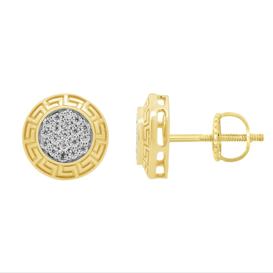 LADIES EARRINGS 0.25CT ROUND DIAMOND 10K YELLOW GOLD