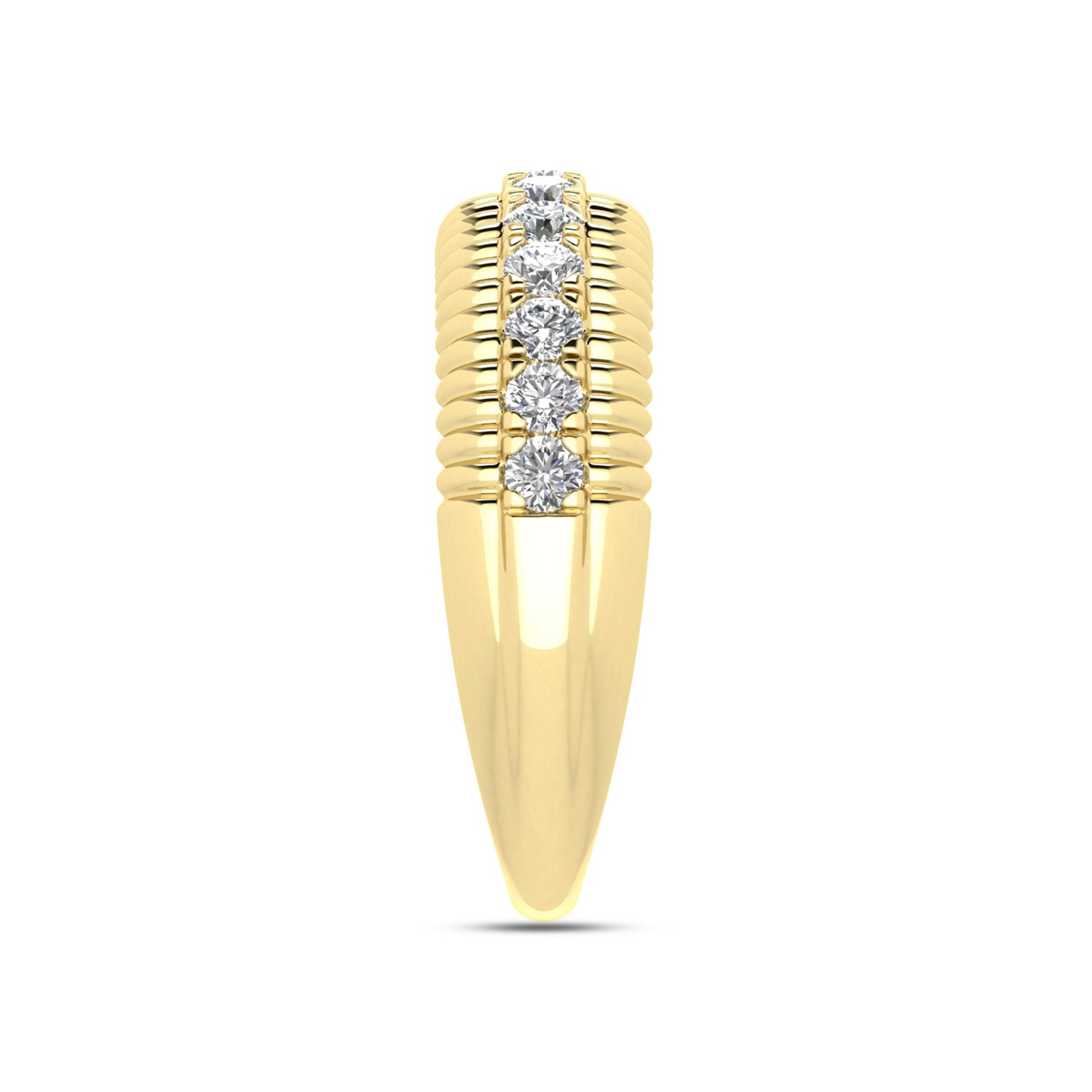 LADIES BAND 0.50CT ROUND DIAMOND 10K YELLOW GOLD