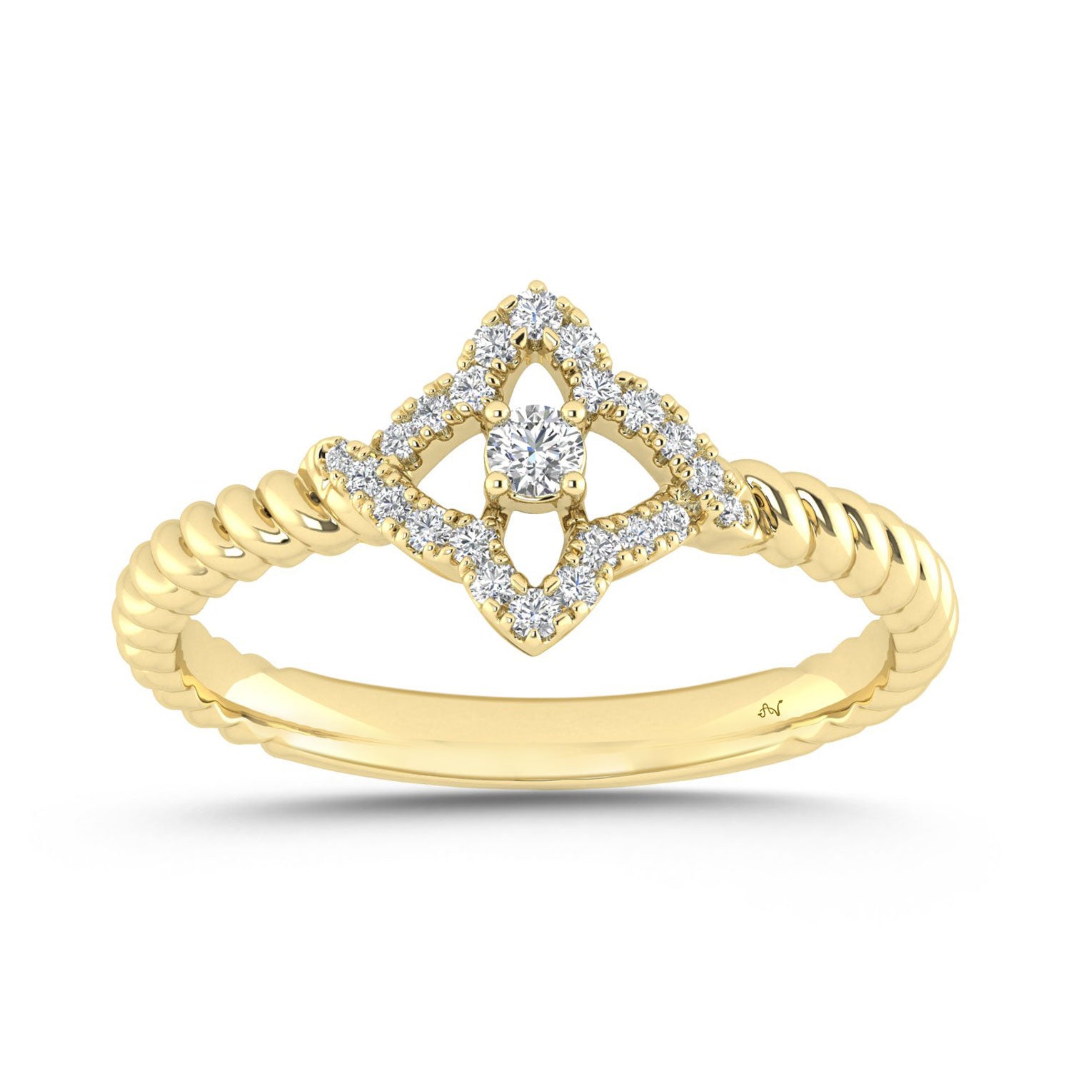 LADIES RING 0.15CT ROUND DIAMOND 10K YELLOW GOLD