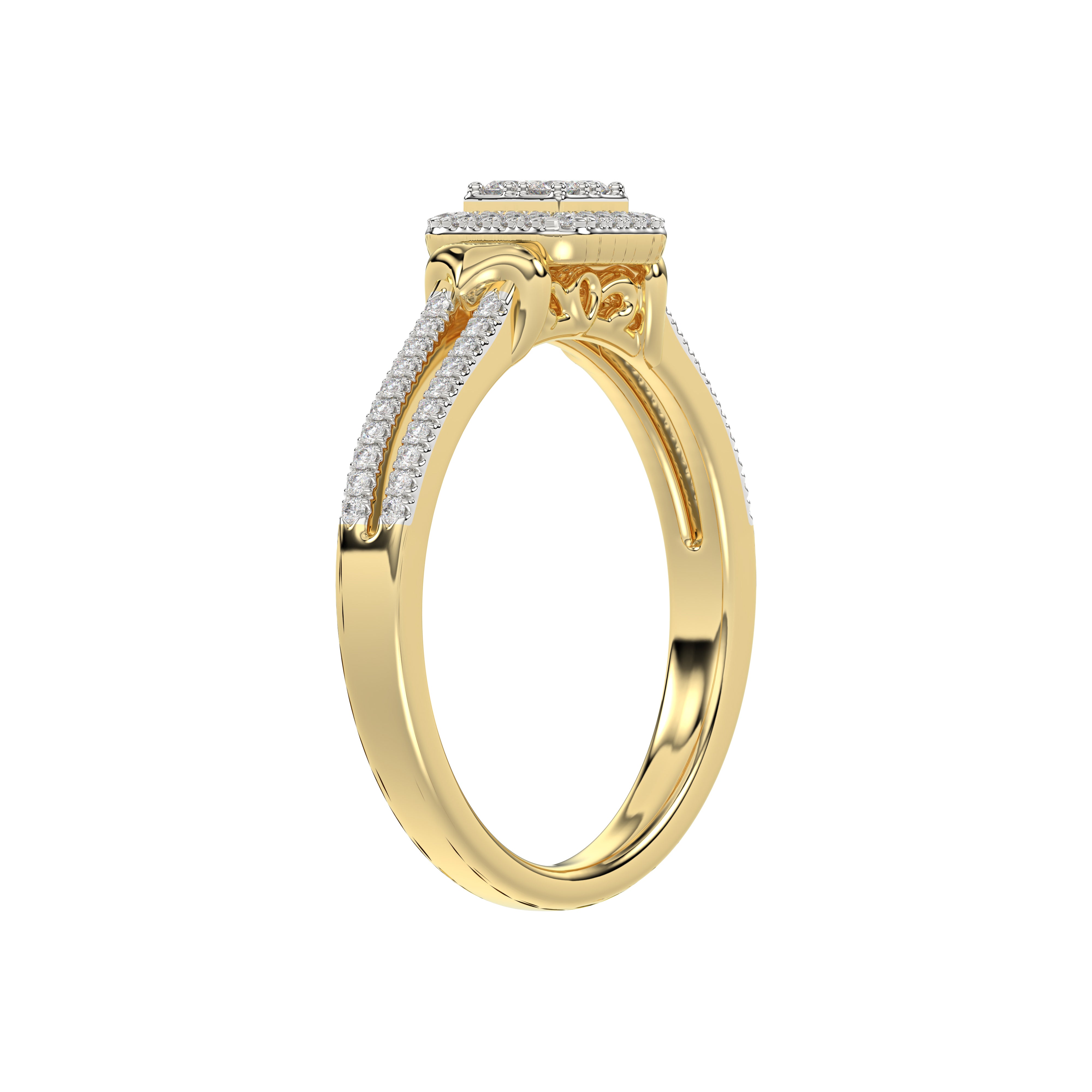 LADIES RING 0.20CT ROUND DIAMOND 10K YELLOW GOLD