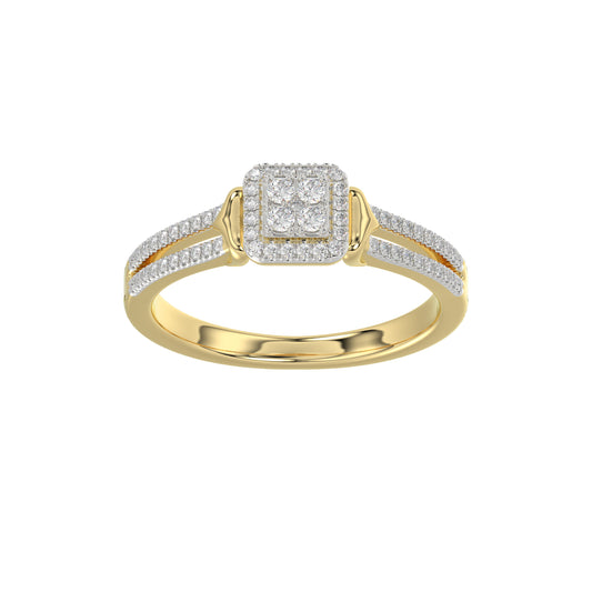 LADIES RING 0.20CT ROUND DIAMOND 10K YELLOW GOLD