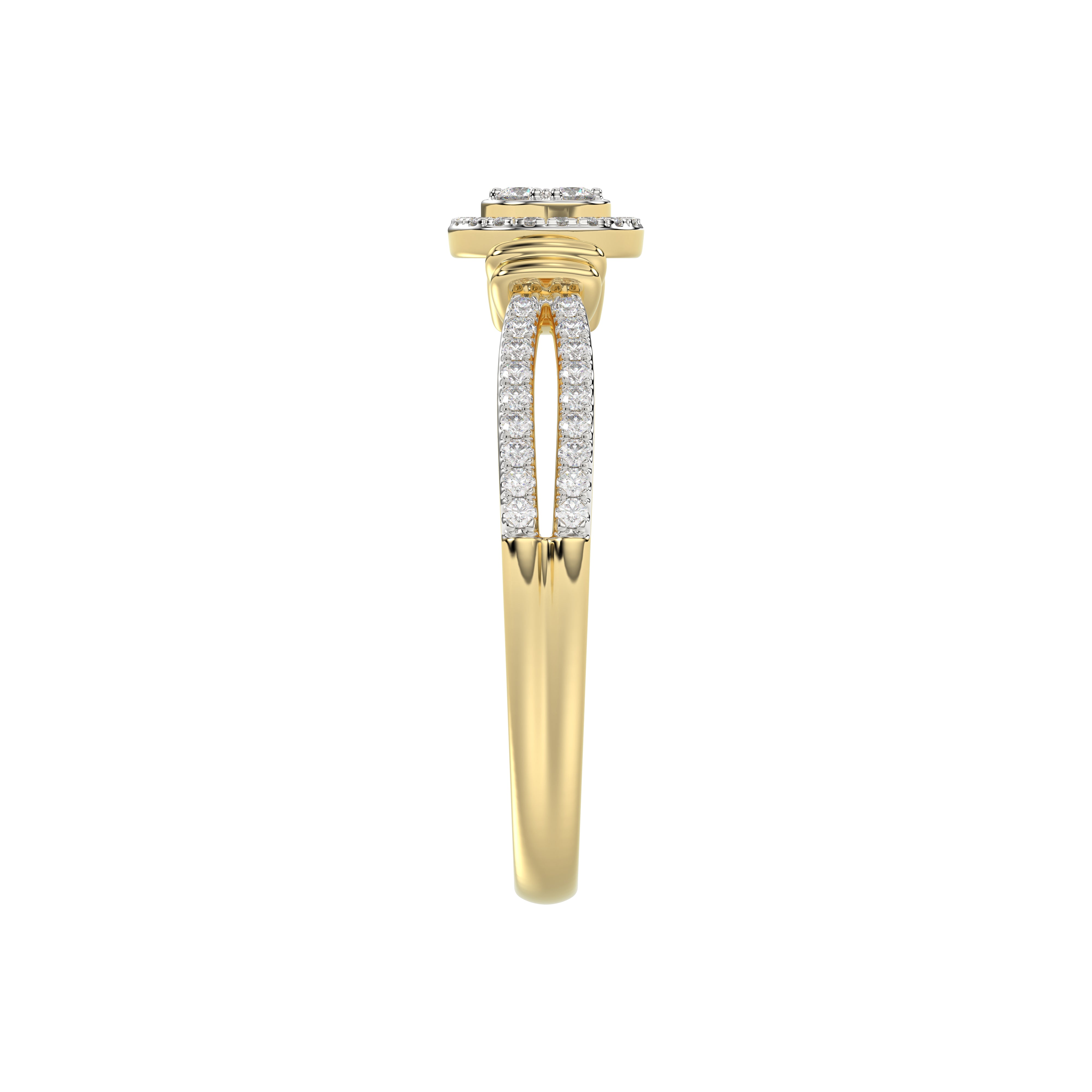 LADIES RING 0.25CT ROUND DIAMOND 10K YELLOW GOLD