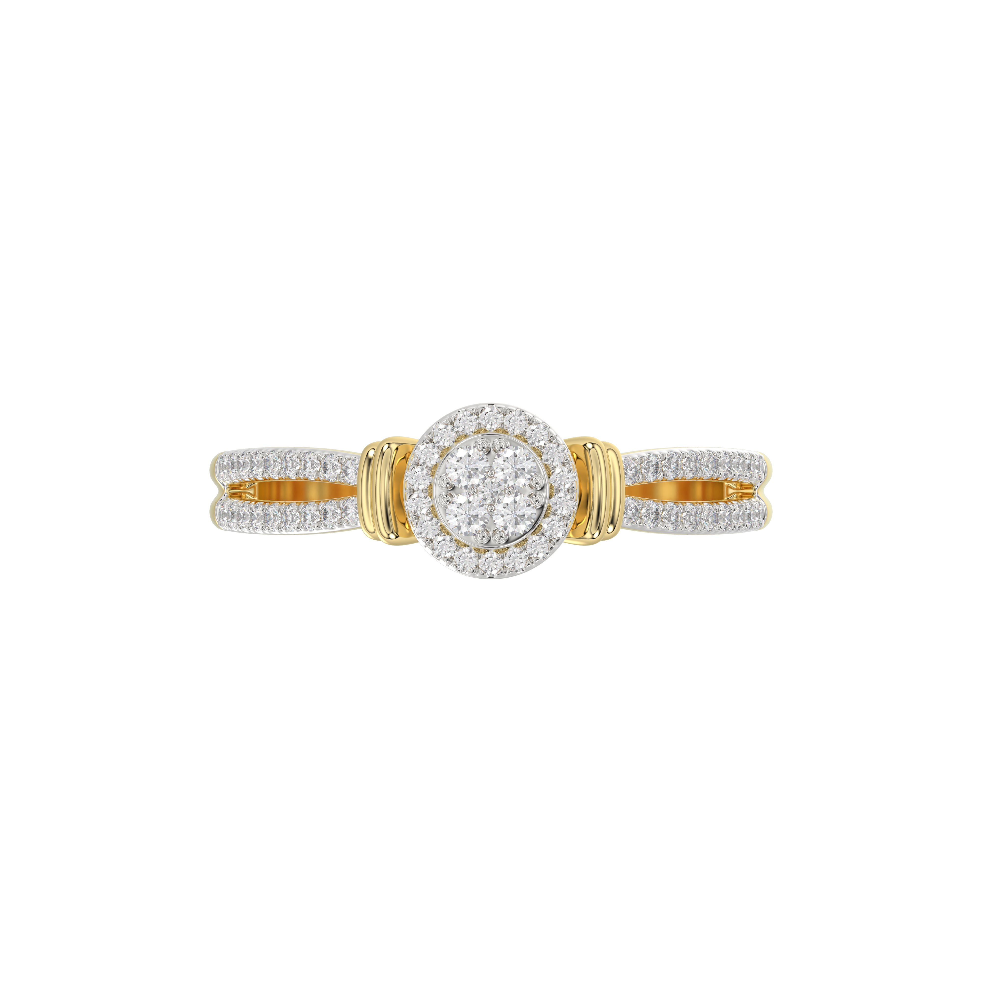 LADIES RING 0.25CT ROUND DIAMOND 10K YELLOW GOLD