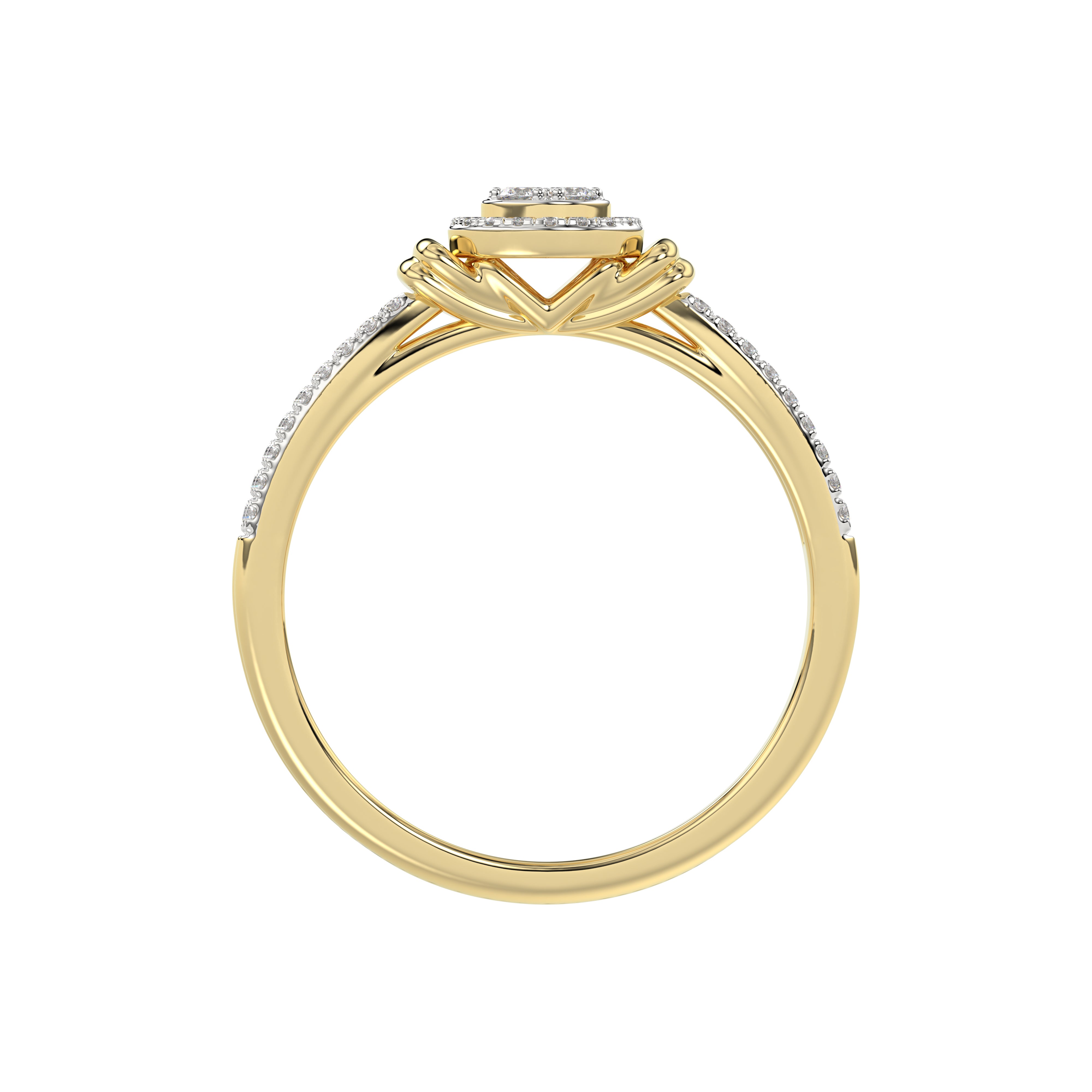 LADIES RING 0.25CT ROUND DIAMOND 10K YELLOW GOLD
