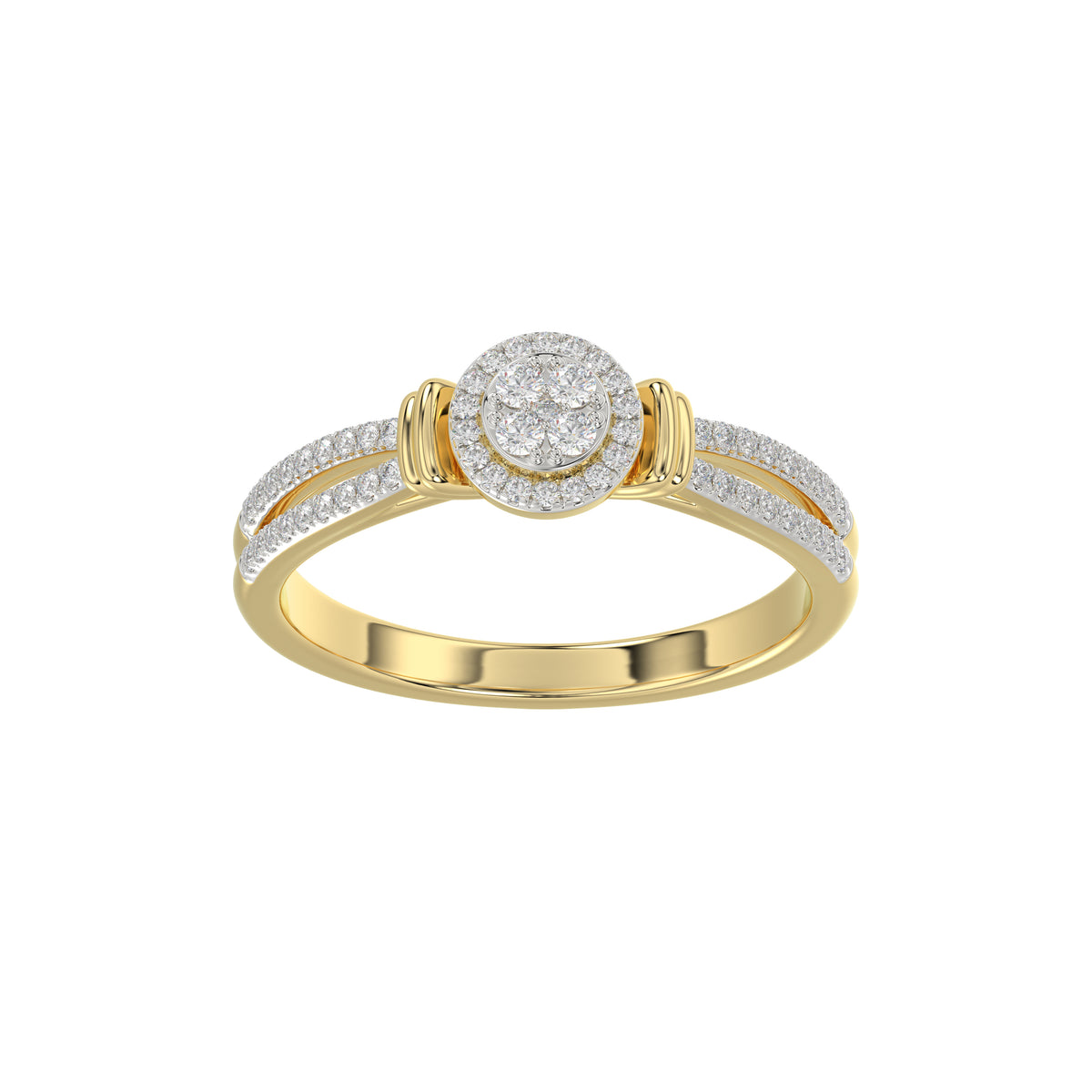LADIES RING 0.25CT ROUND DIAMOND 10K YELLOW GOLD