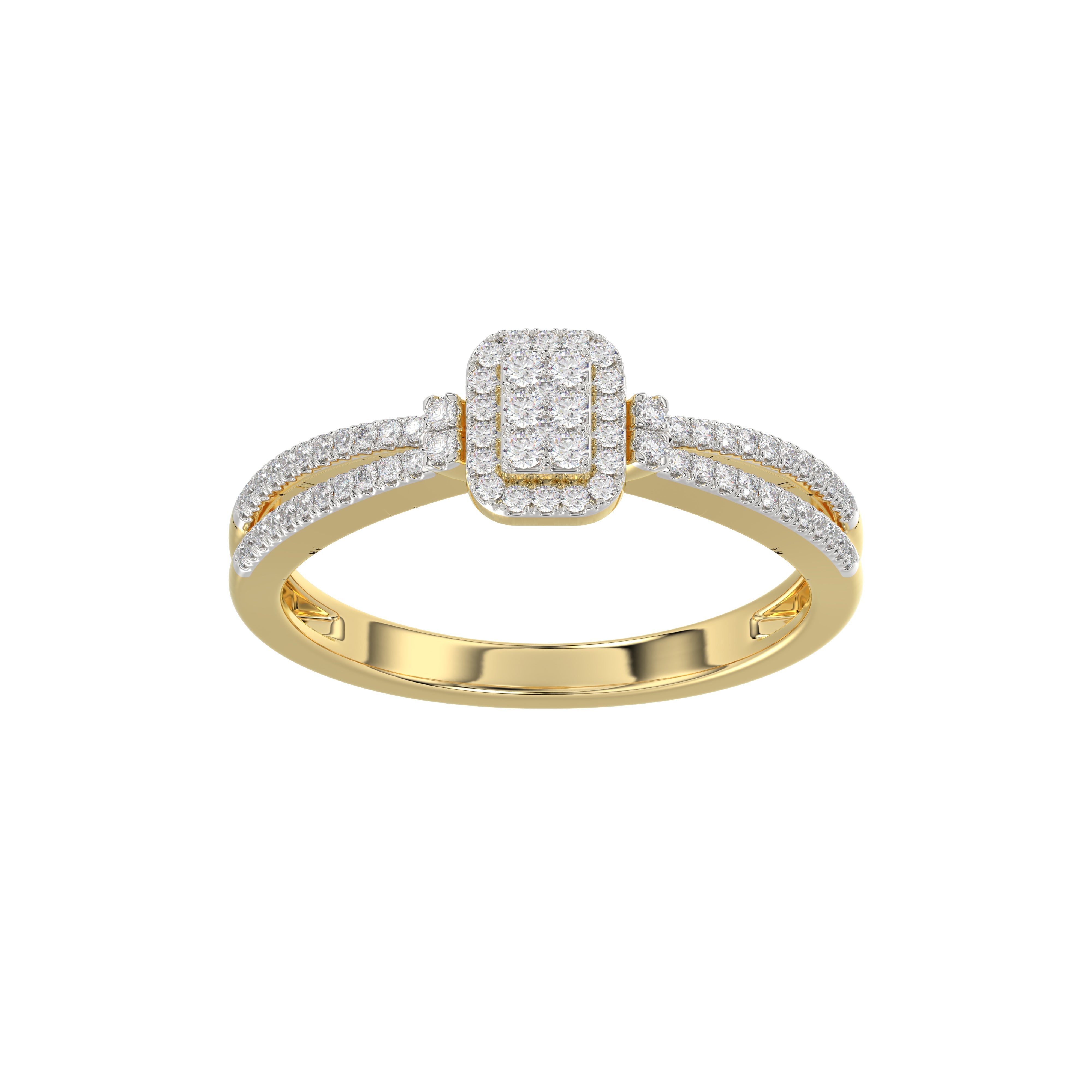 LADIES RING 0.20CT ROUND DIAMOND 10K YELLOW GOLD
