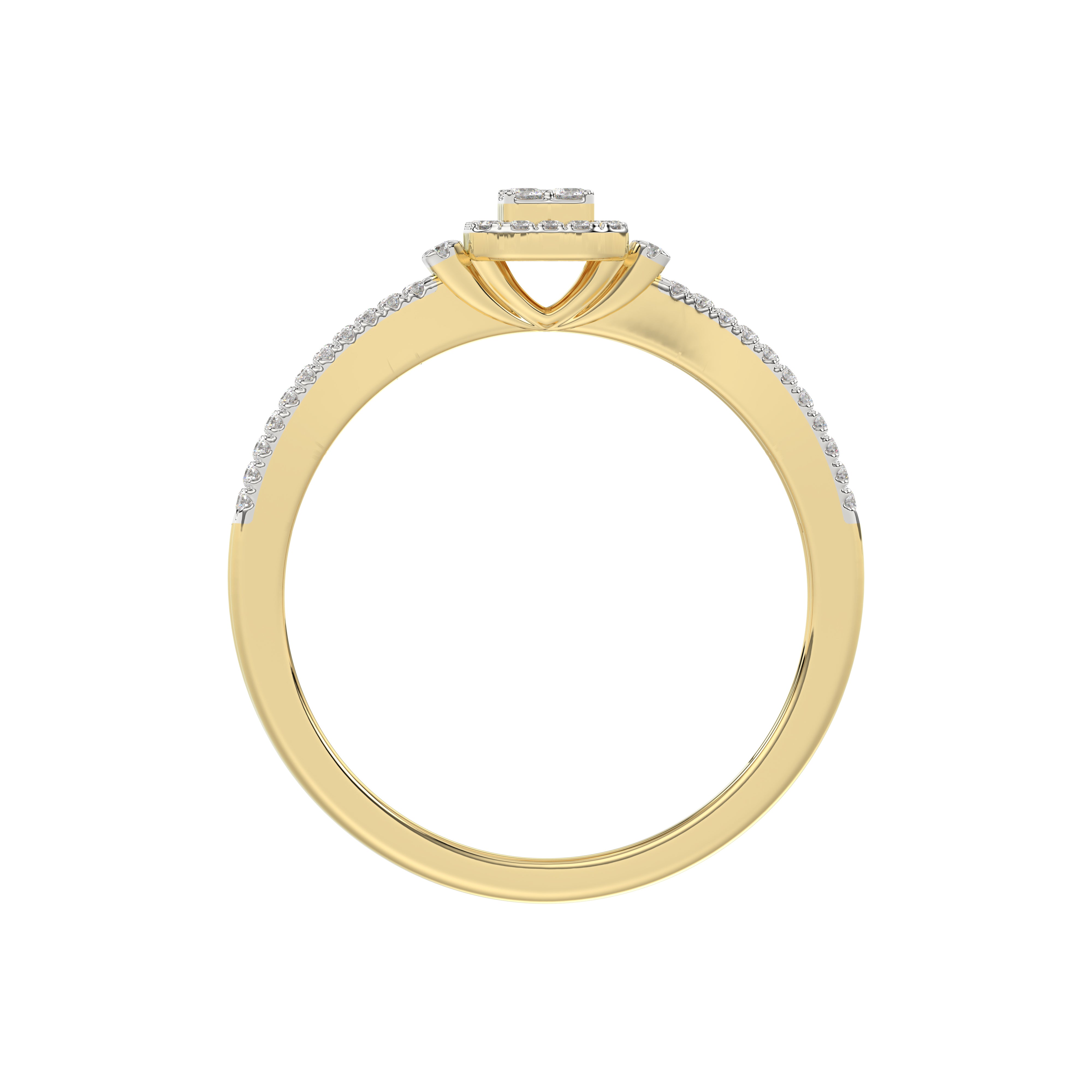 LADIES RING 0.20CT ROUND DIAMOND 10K YELLOW GOLD