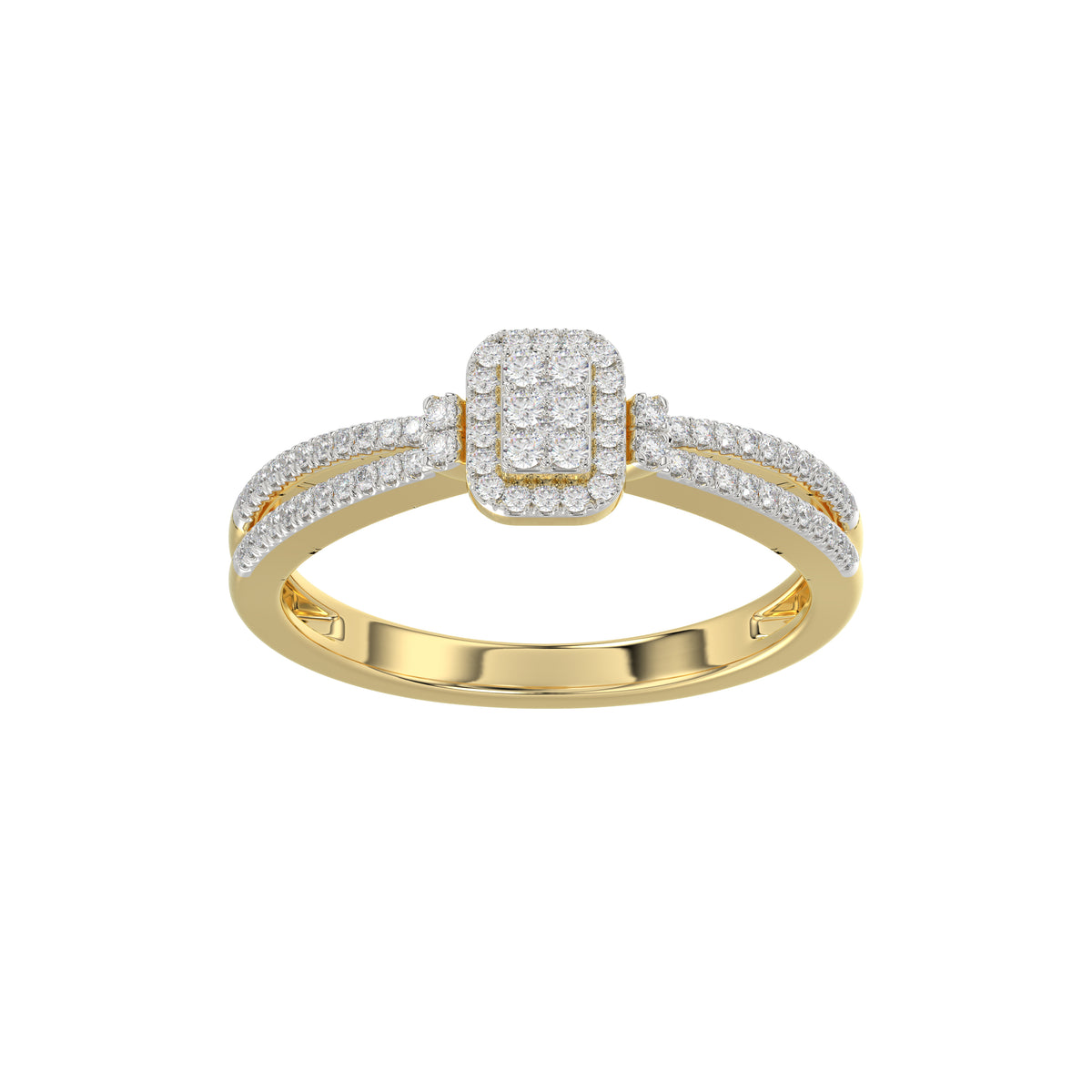 LADIES RING 0.20CT ROUND DIAMOND 10K YELLOW GOLD