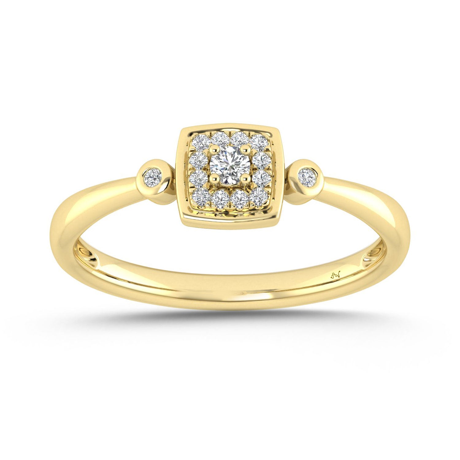 LADIES RING 0.10CT ROUND DIAMOND 10K YELLOW GOLD