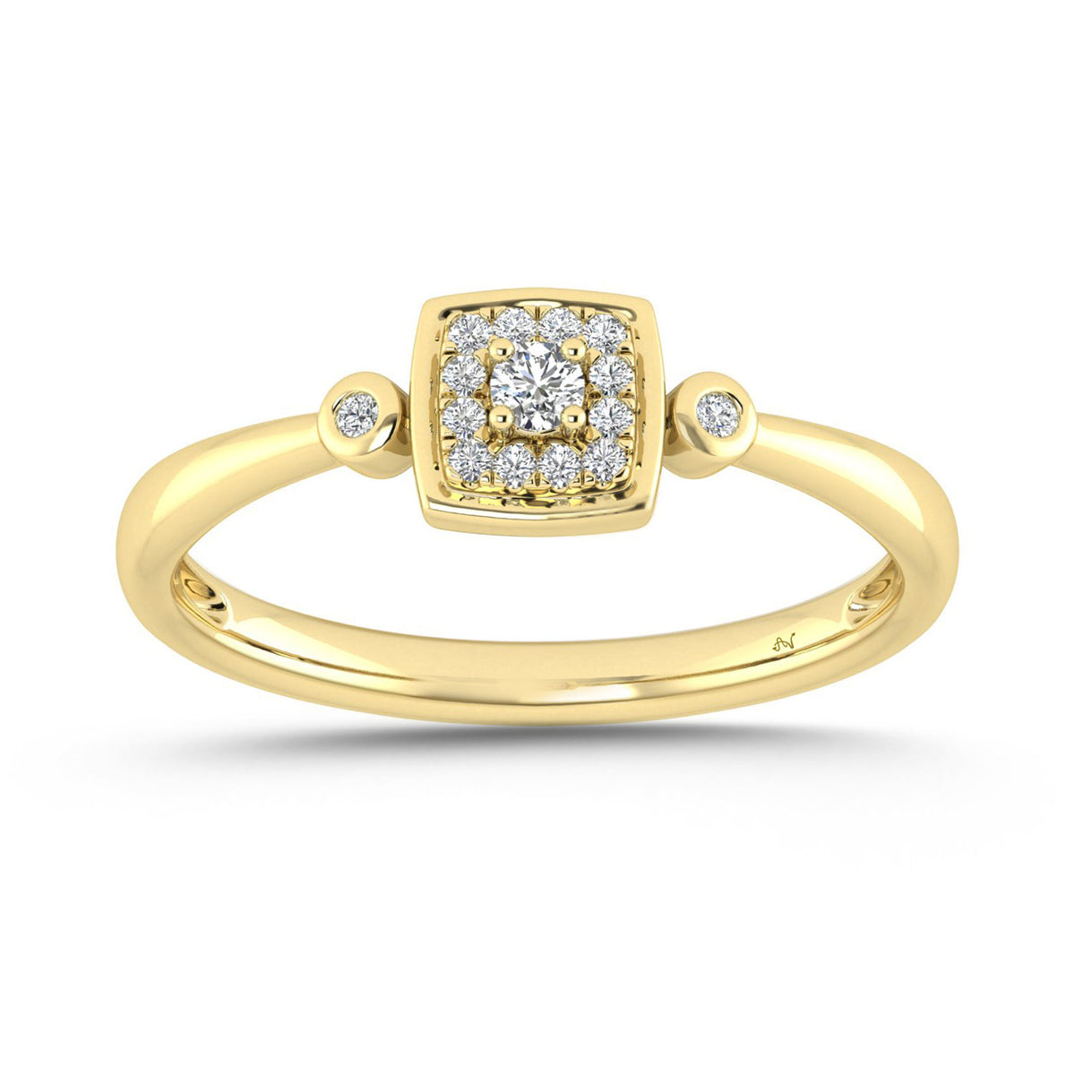 LADIES RING 0.10CT ROUND DIAMOND 10K YELLOW GOLD