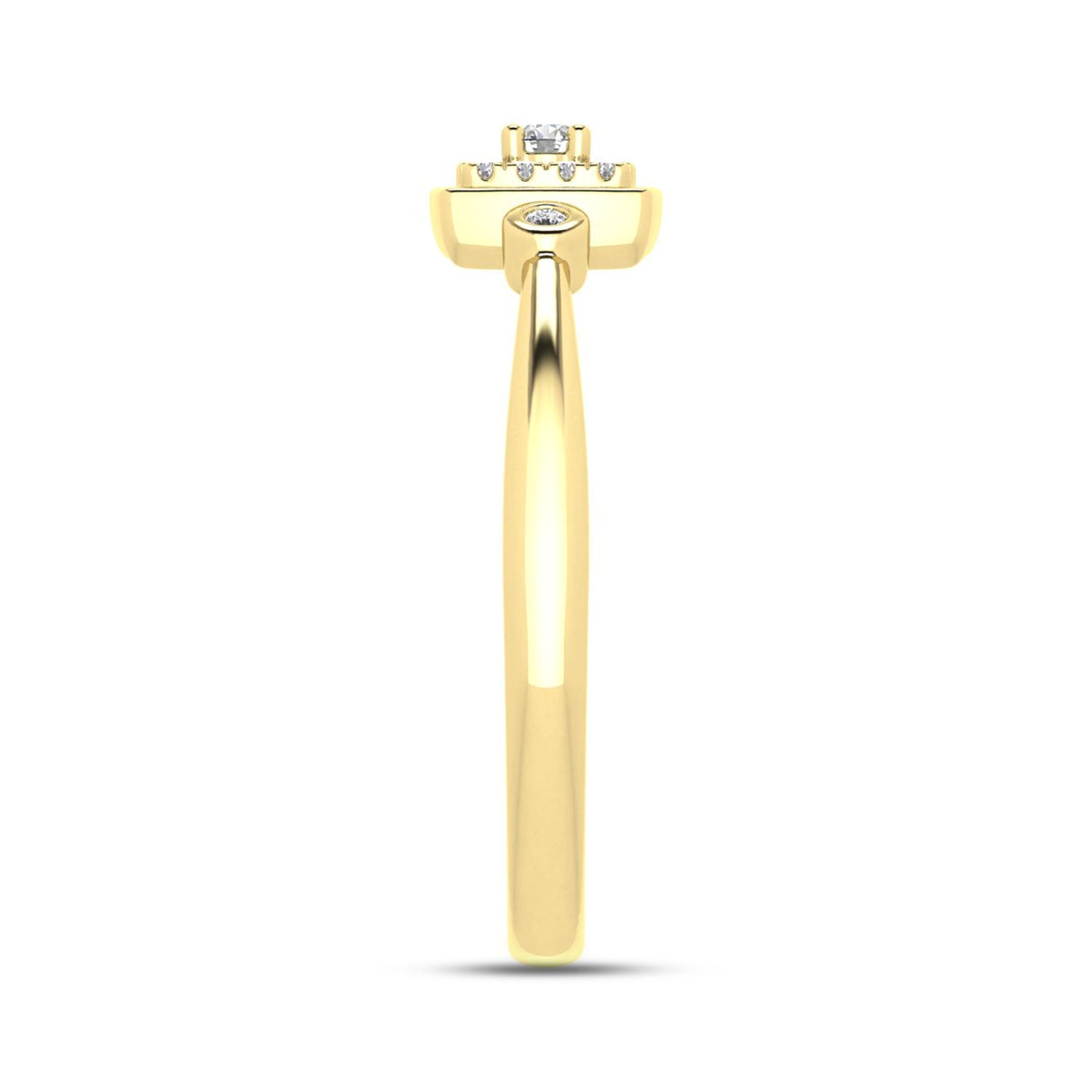 LADIES RING 0.10CT ROUND DIAMOND 10K YELLOW GOLD