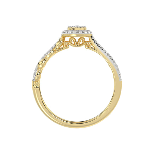 LADIES RING 0.25CT ROUND DIAMOND 10K YELLOW GOLD