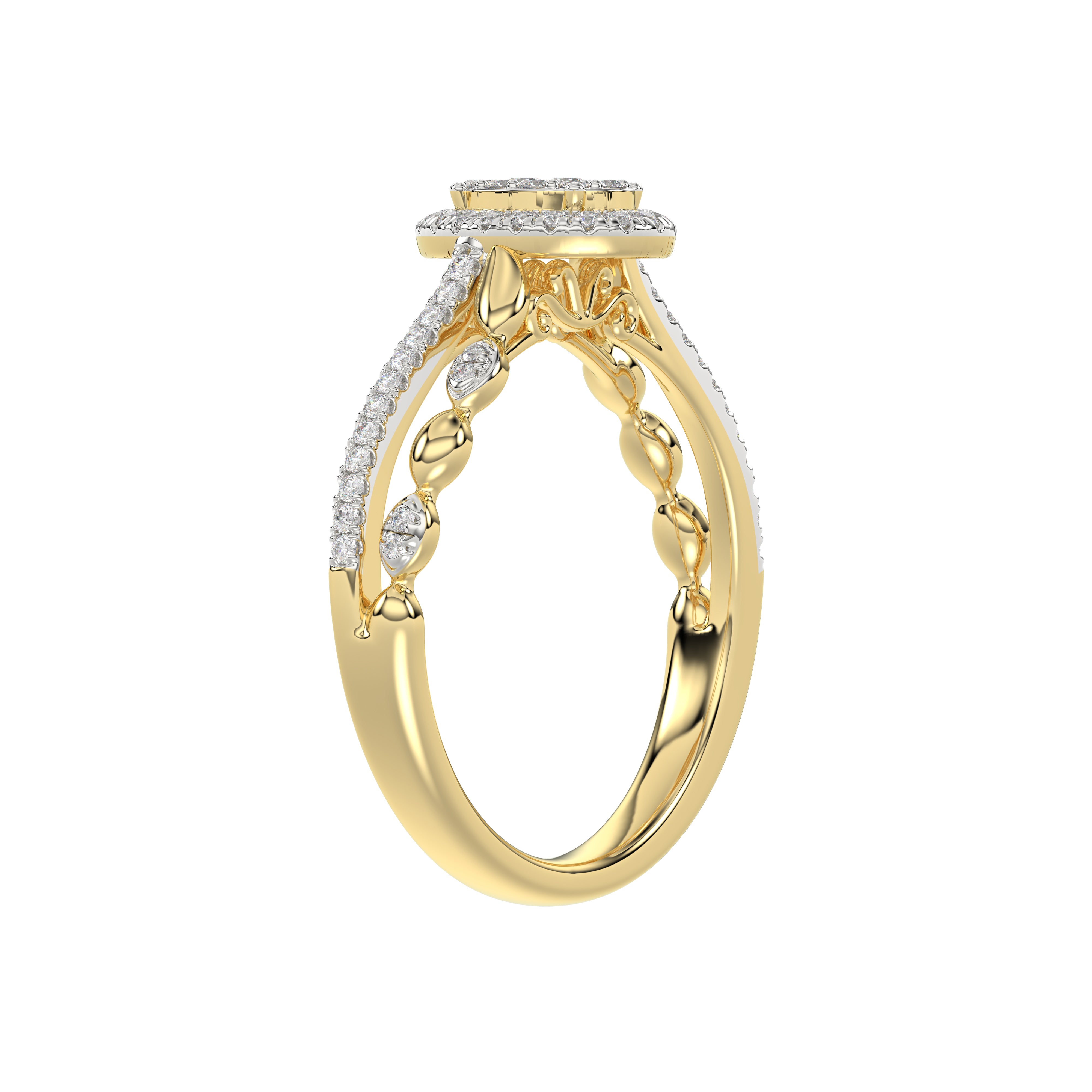 LADIES RING 0.25CT ROUND DIAMOND 10K YELLOW GOLD
