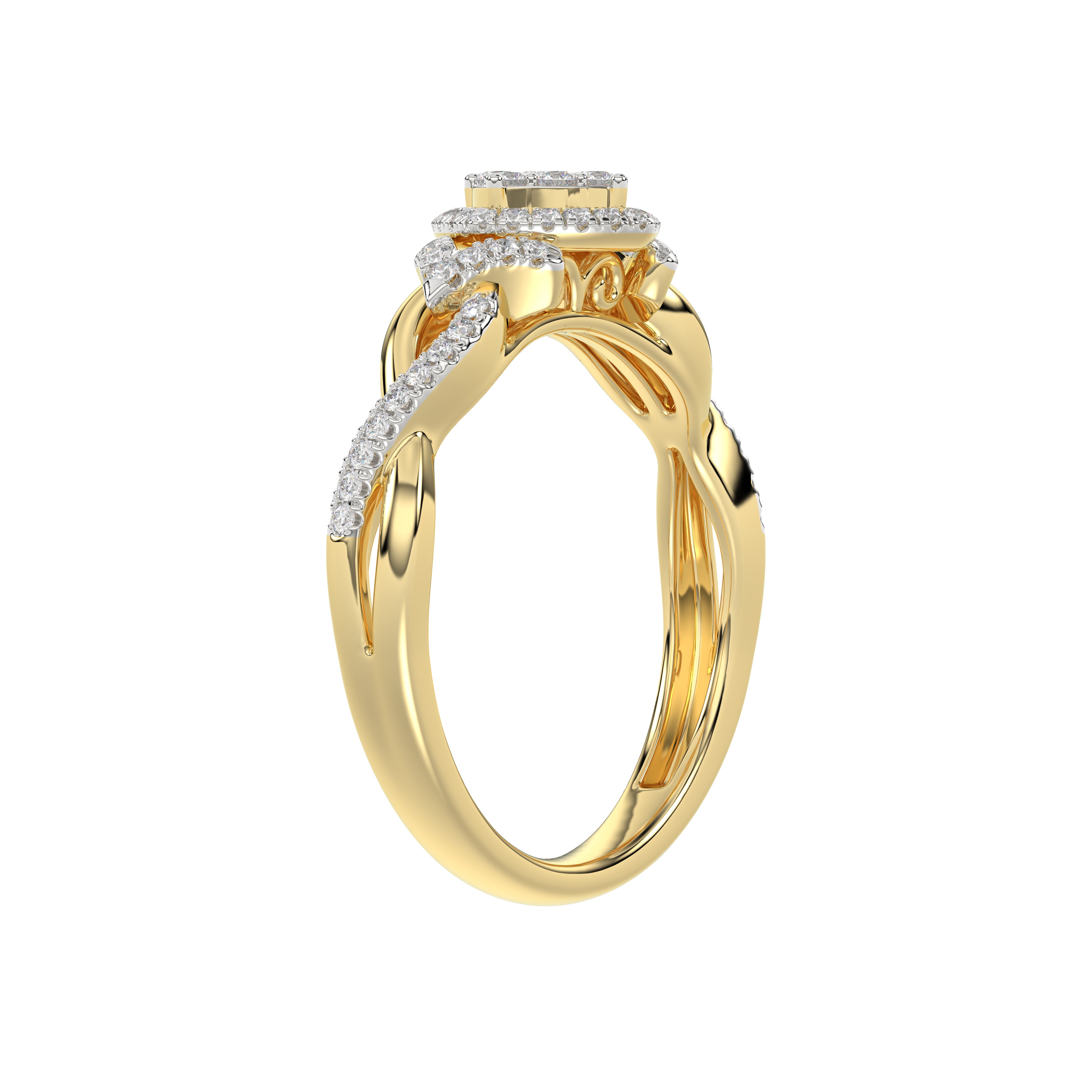 LADIES RING 0.25CT ROUND DIAMOND 10K YELLOW GOLD