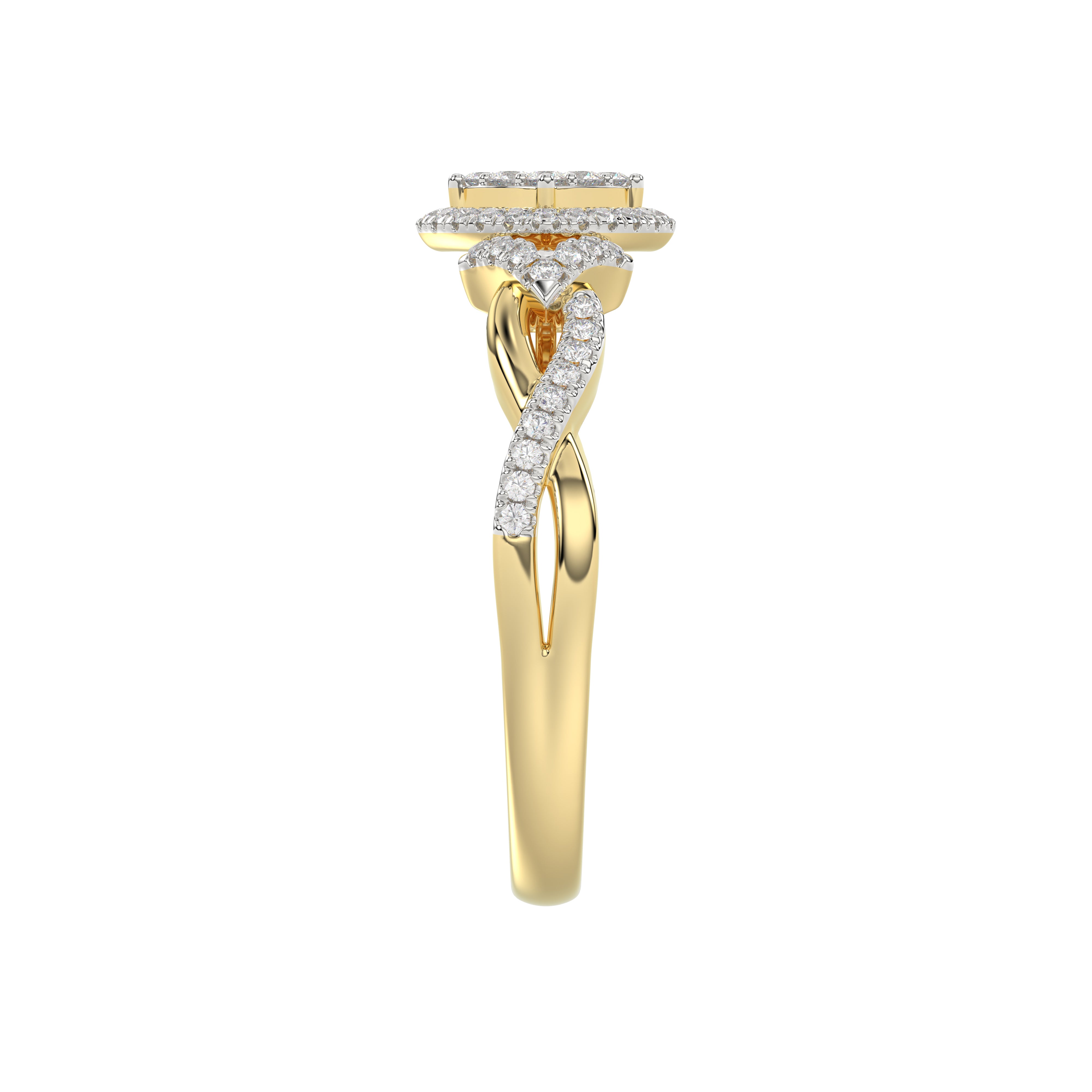 LADIES RING 0.25CT ROUND DIAMOND 10K YELLOW GOLD