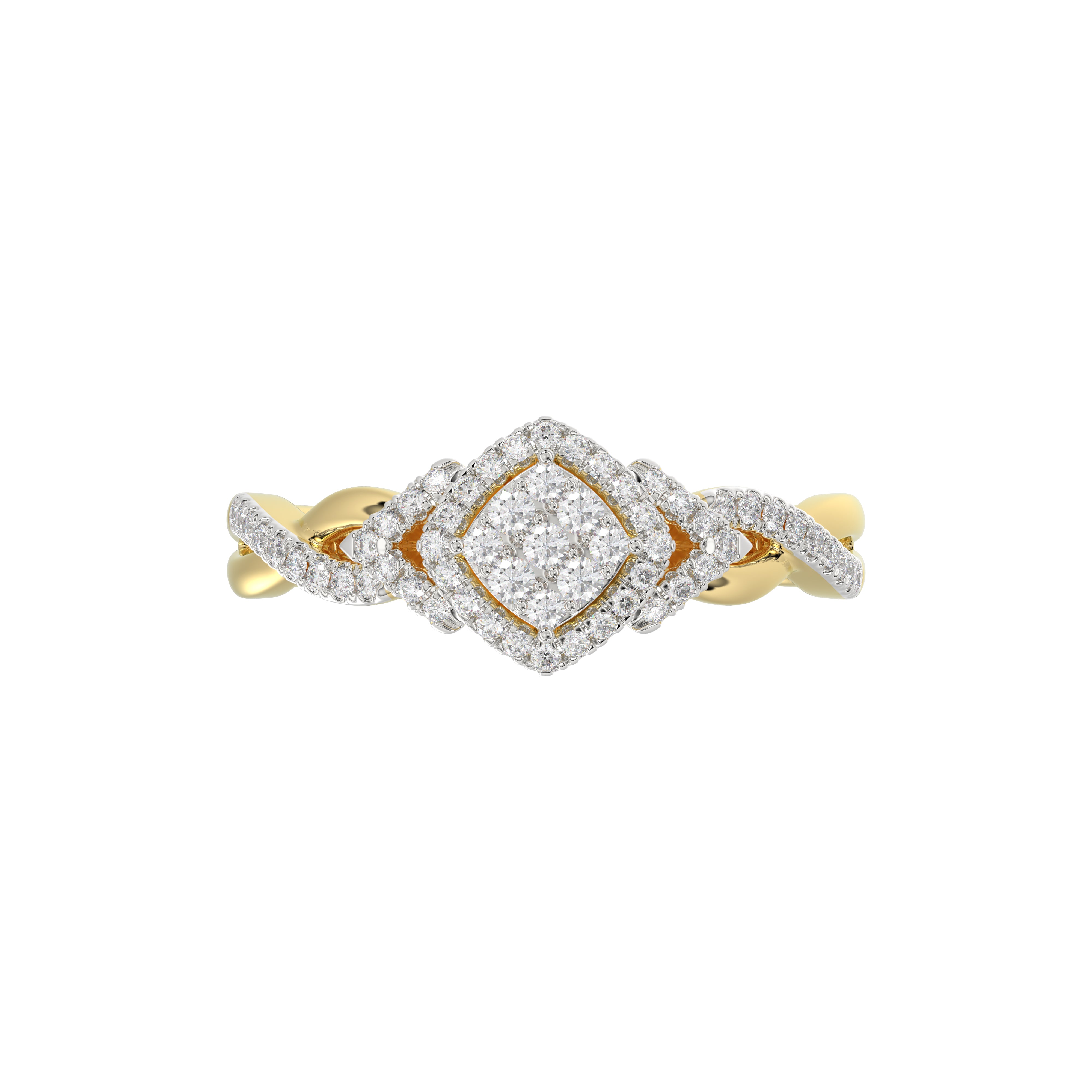 LADIES RING 0.25CT ROUND DIAMOND 10K YELLOW GOLD