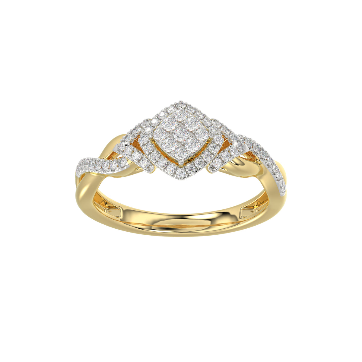 LADIES RING 0.25CT ROUND DIAMOND 10K YELLOW GOLD
