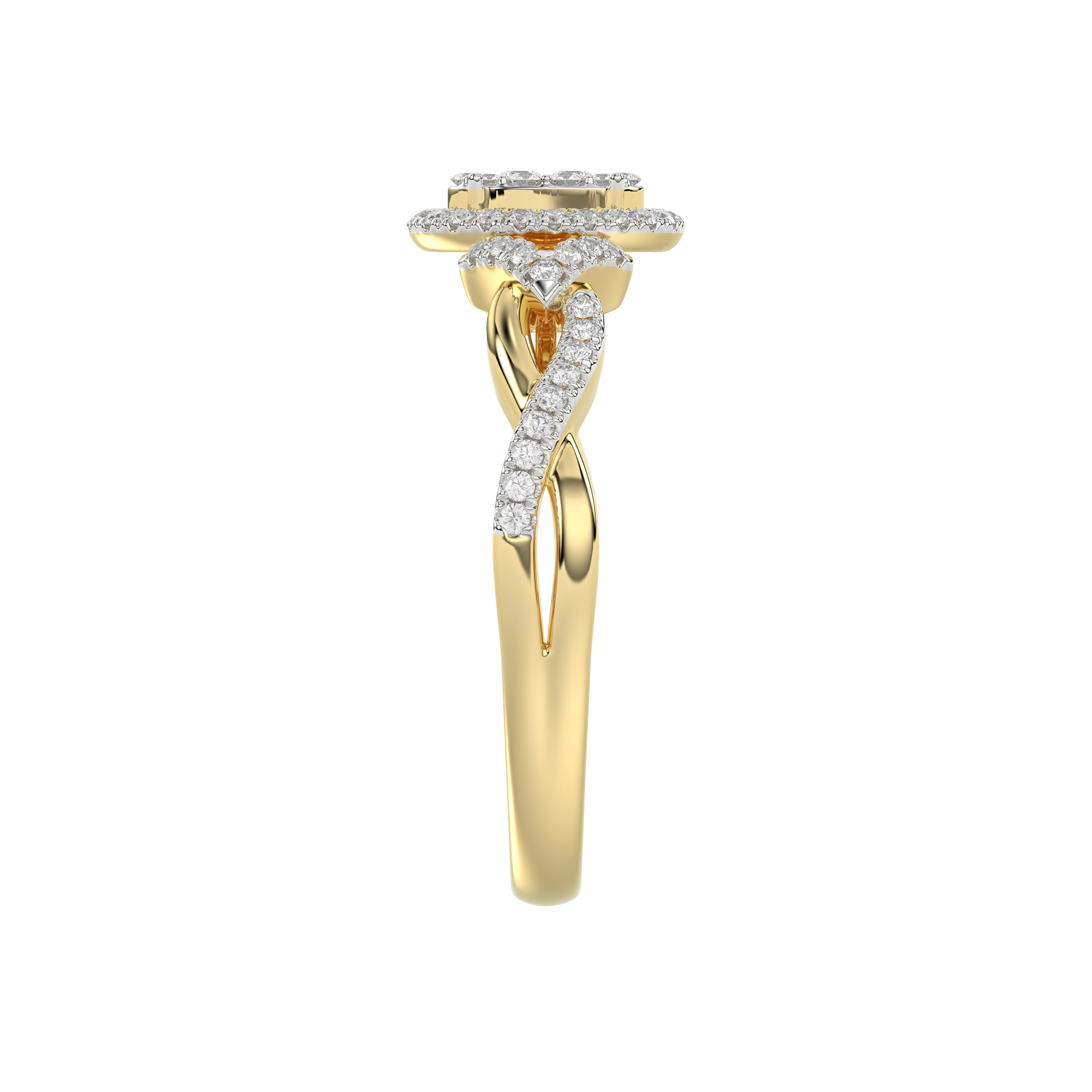 LADIES RING 0.25CT ROUND DIAMOND 10K YELLOW GOLD