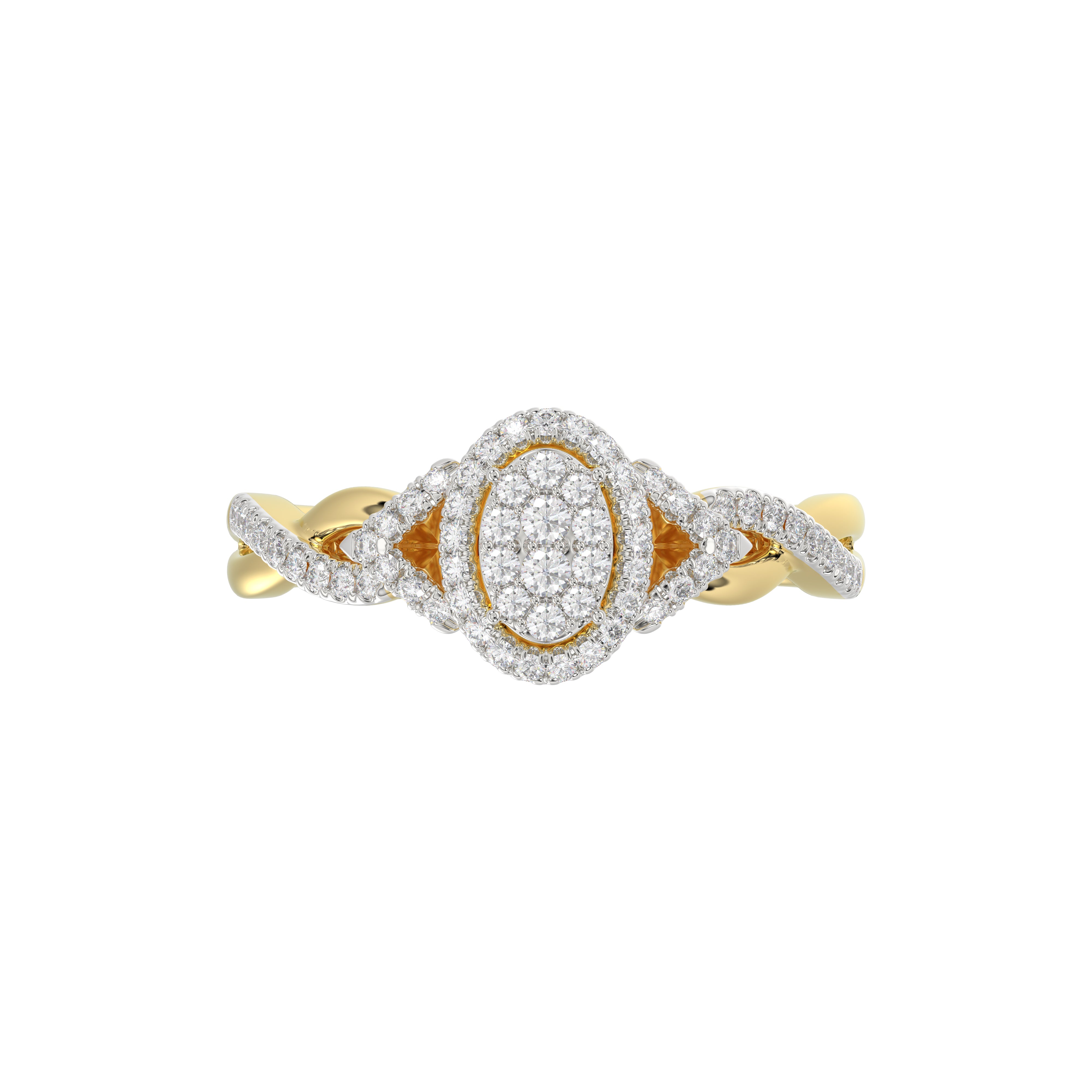 LADIES RING 0.25CT ROUND DIAMOND 10K YELLOW GOLD