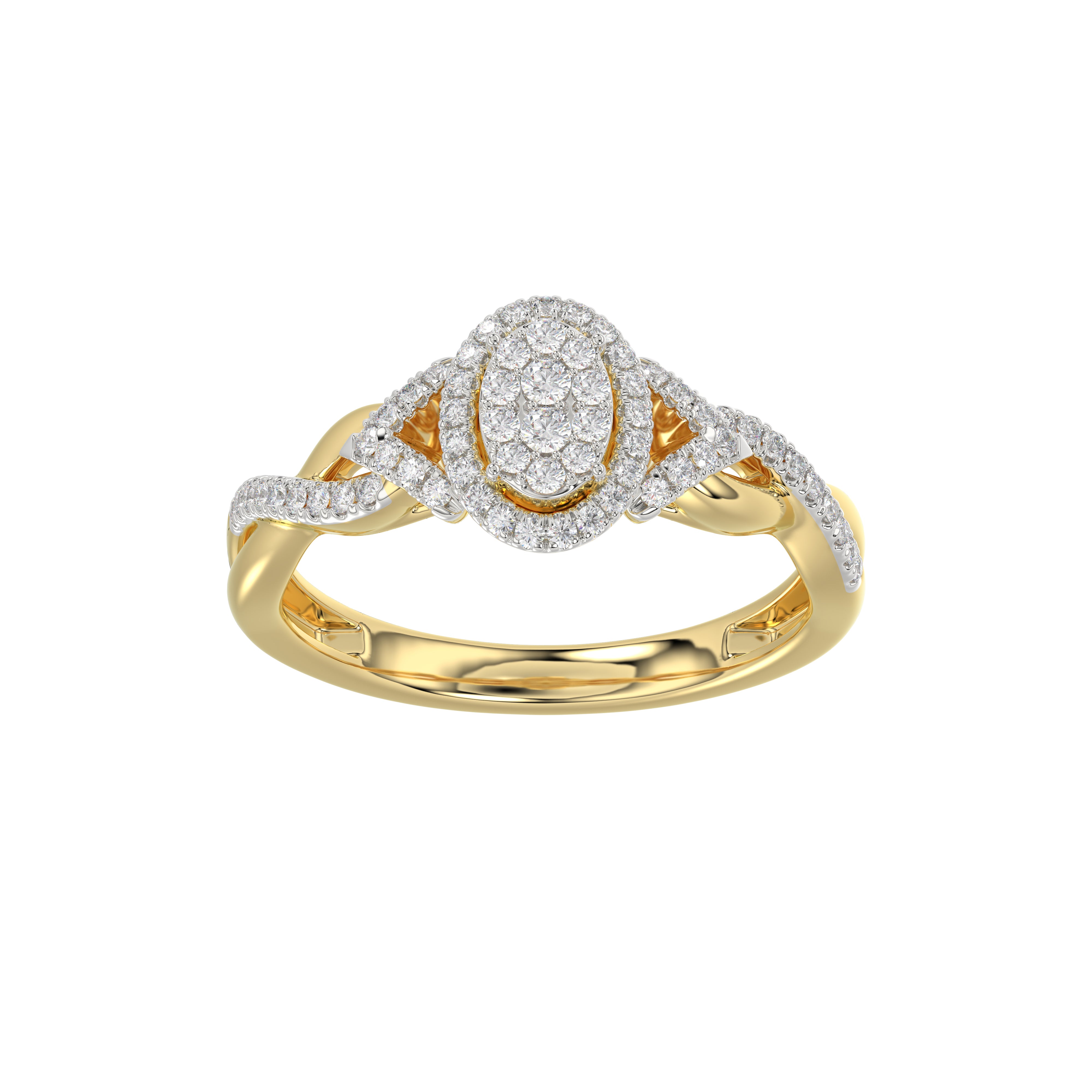 LADIES RING 0.25CT ROUND DIAMOND 10K YELLOW GOLD