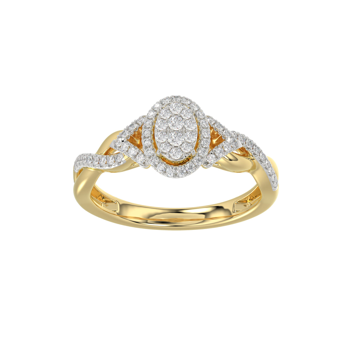 LADIES RING 0.25CT ROUND DIAMOND 10K YELLOW GOLD