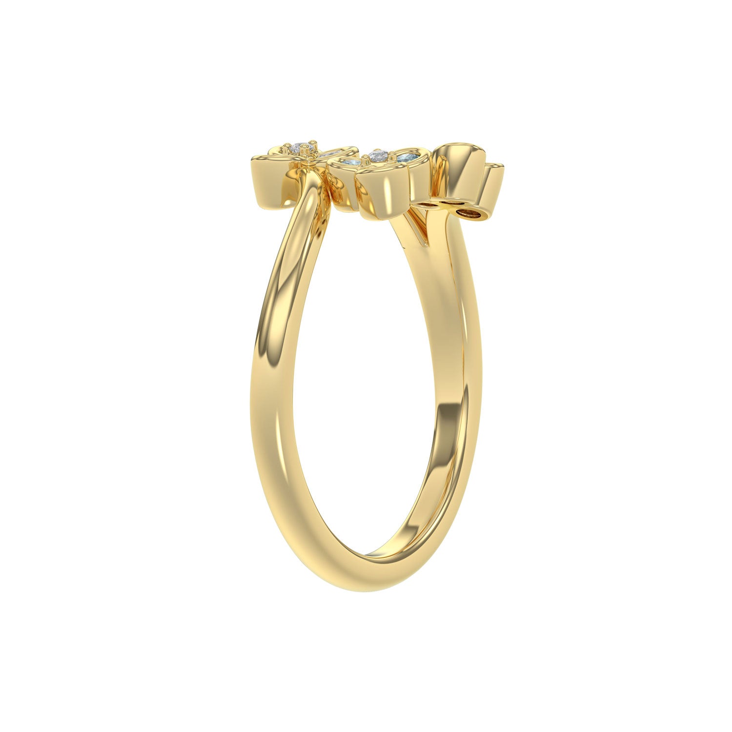 LADIES RING 0.20CT ROUND DIAMOND 14K YELLOW GOLD