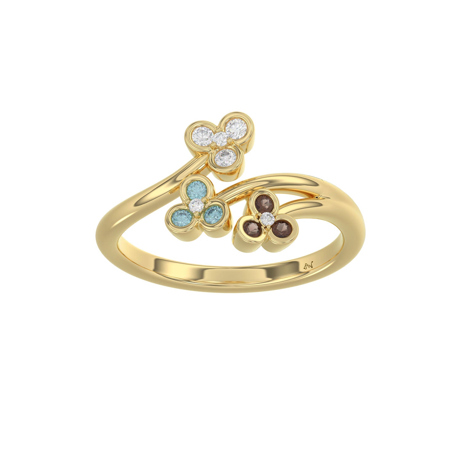 LADIES RING 0.20CT ROUND DIAMOND 14K YELLOW GOLD