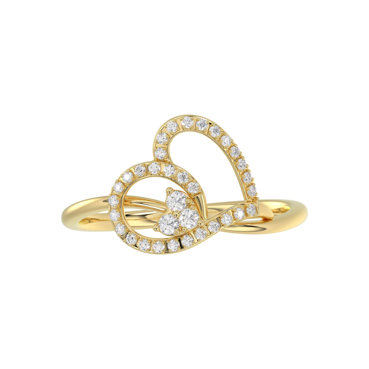 LADIES RING 0.15CT ROUND DIAMOND 10K YELLOW GOLD
