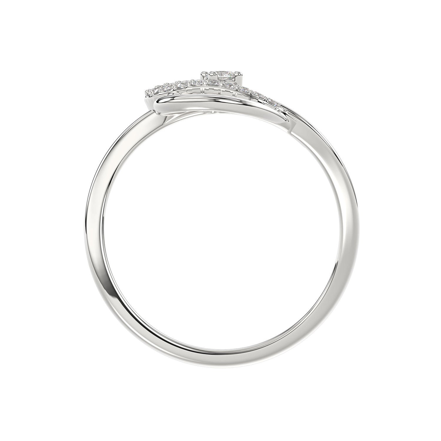 Ladies Elysian Heart Ring 0.15Ct Round Diamond Sterling Silver White – Romantic Fine Jewelry For Women