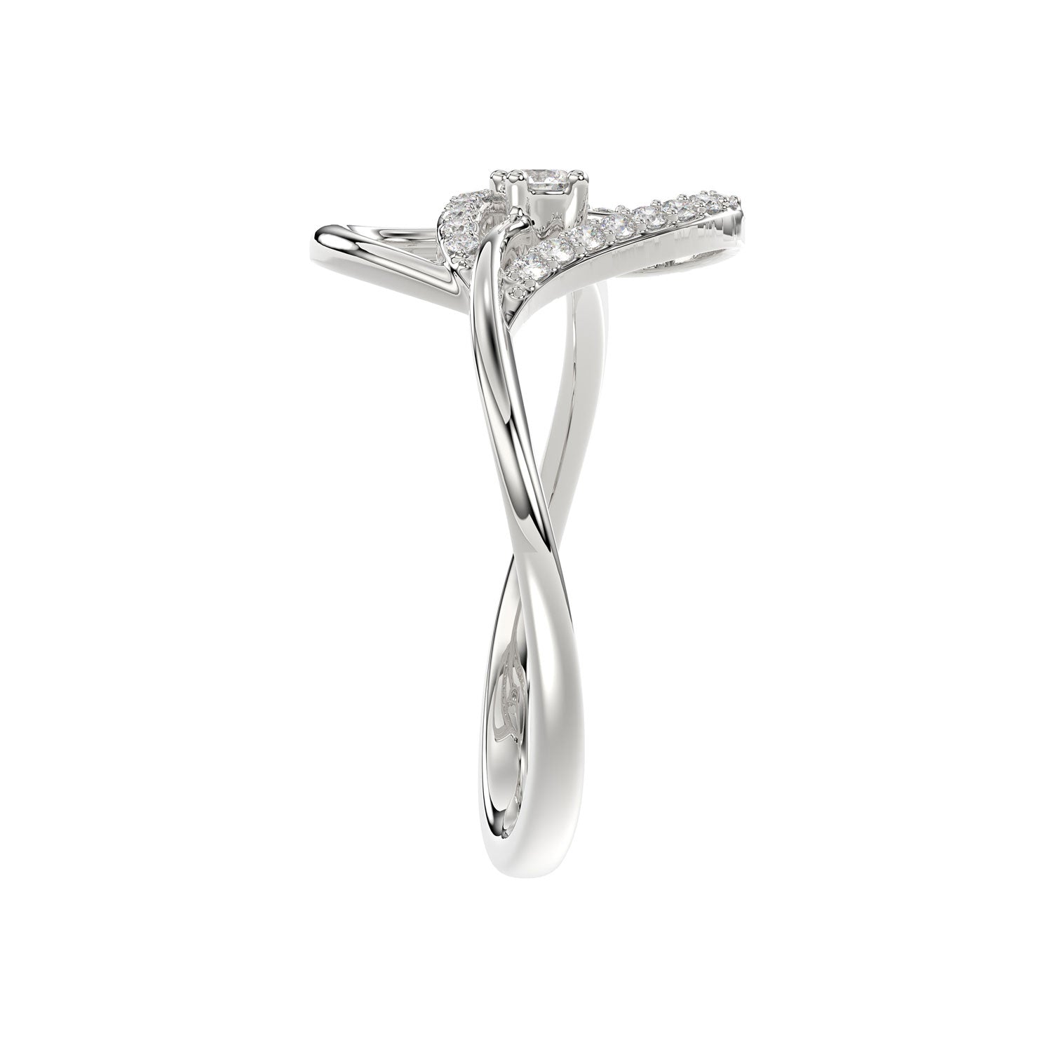 Ladies Elysian Heart Ring 0.15Ct Round Diamond Sterling Silver White – Romantic Fine Jewelry For Women