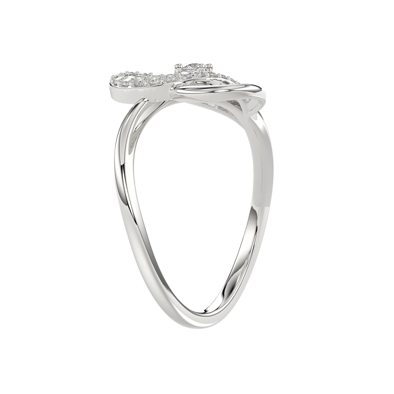 Ladies Elysian Heart Ring 0.15Ct Round Diamond Sterling Silver White – Romantic Fine Jewelry For Women